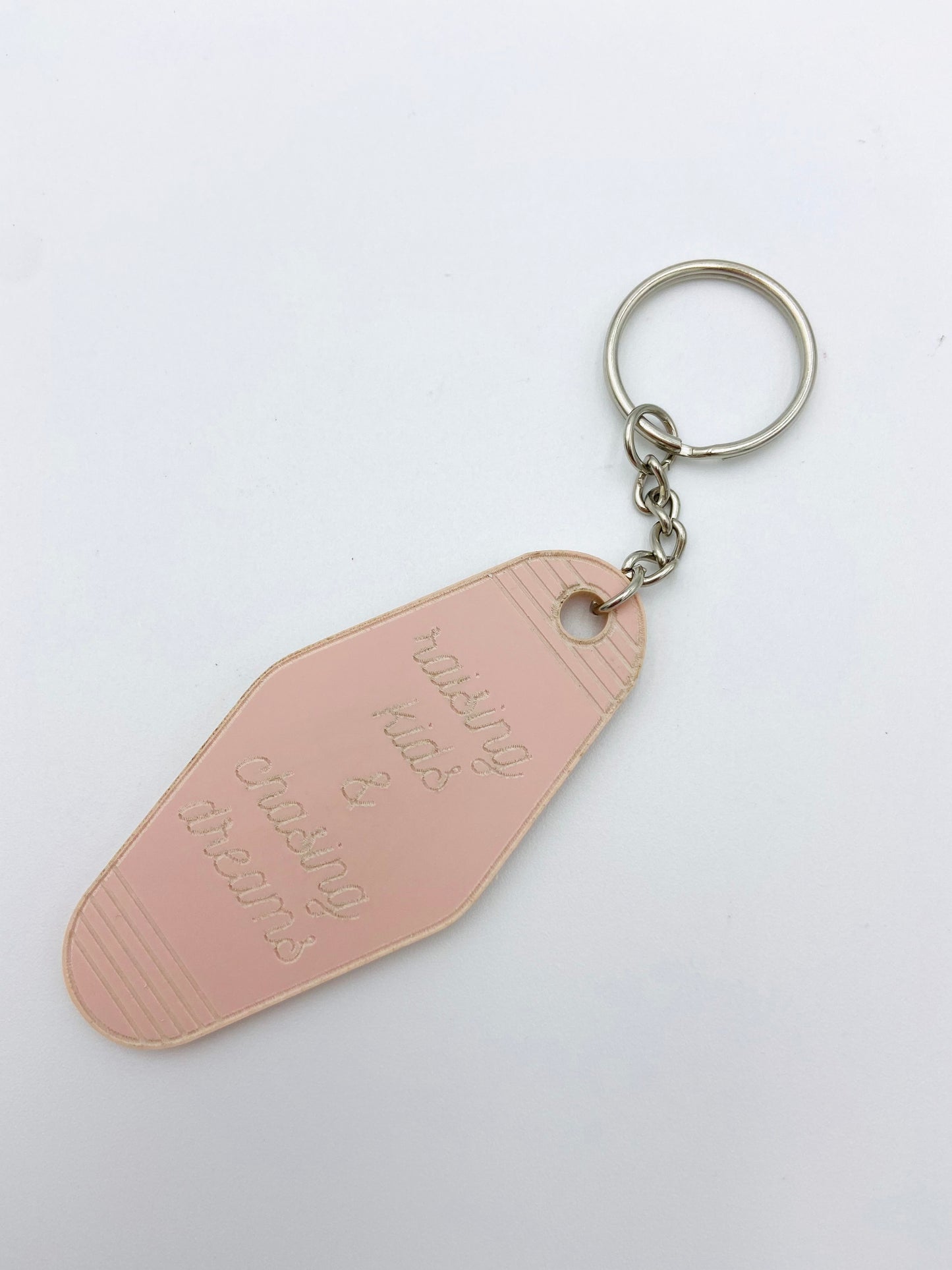 Raising kids & chasing dreams - vintage motel keychain