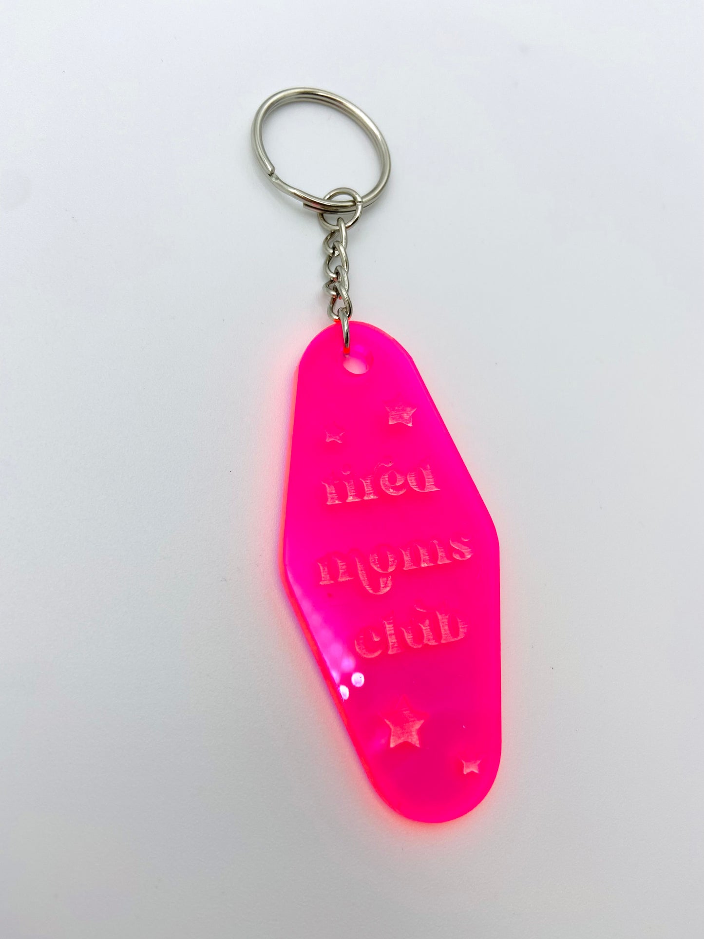 Tired moms club - vintage motel keychain