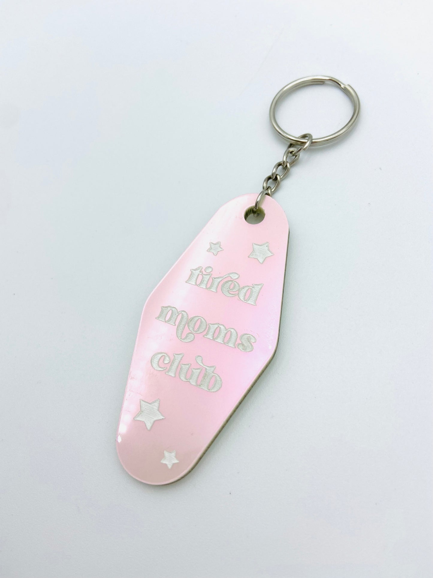 Tired moms club - vintage motel keychain