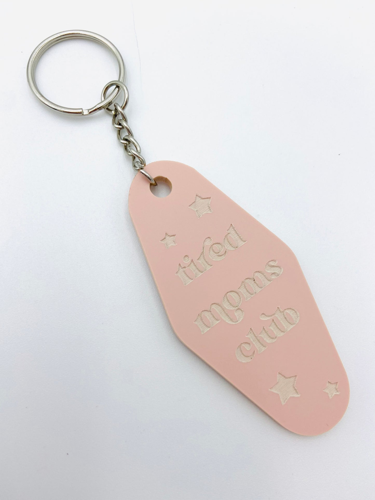 Tired moms club - vintage motel keychain