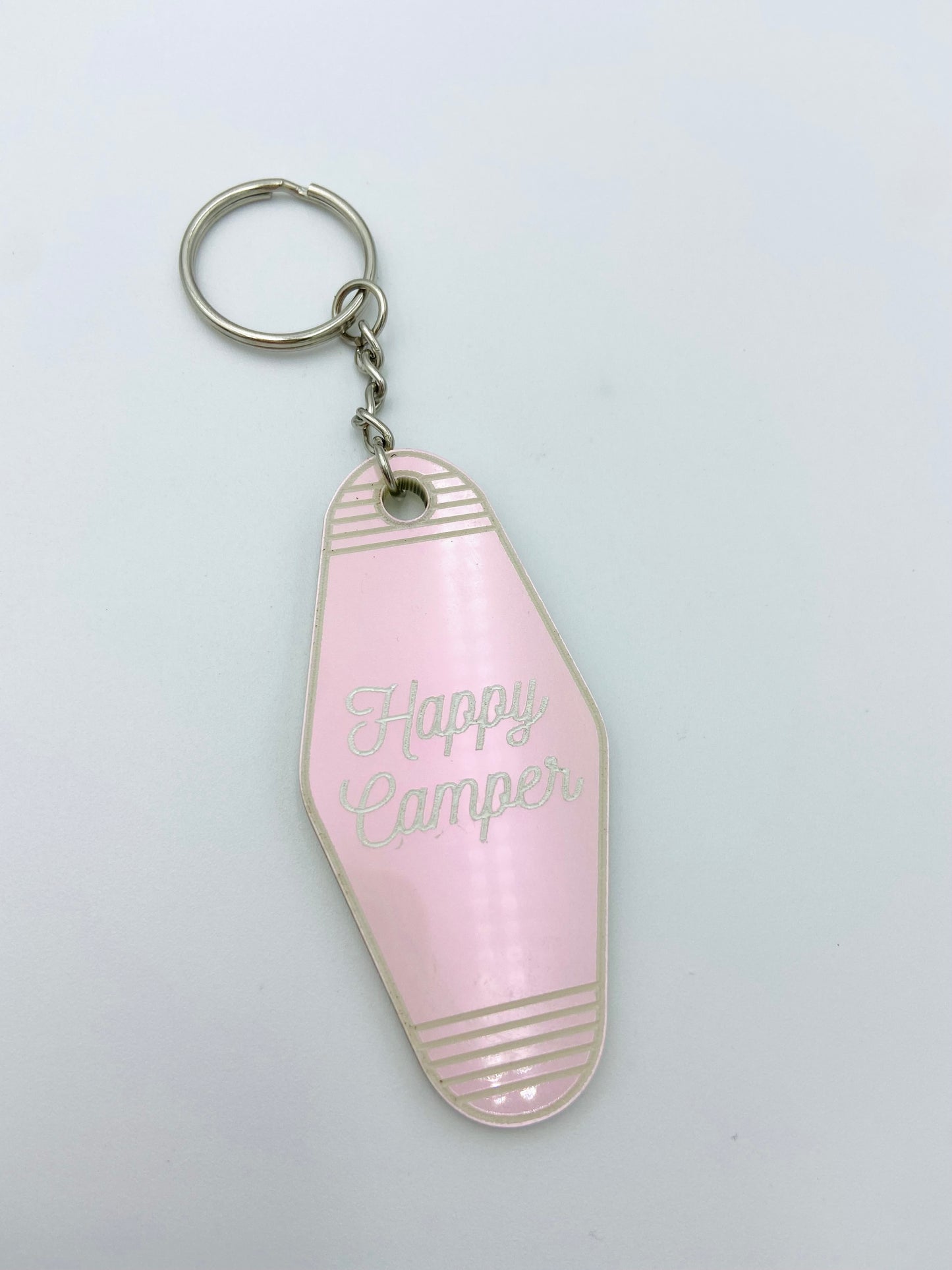 Happy Camper - vintage motel keychain