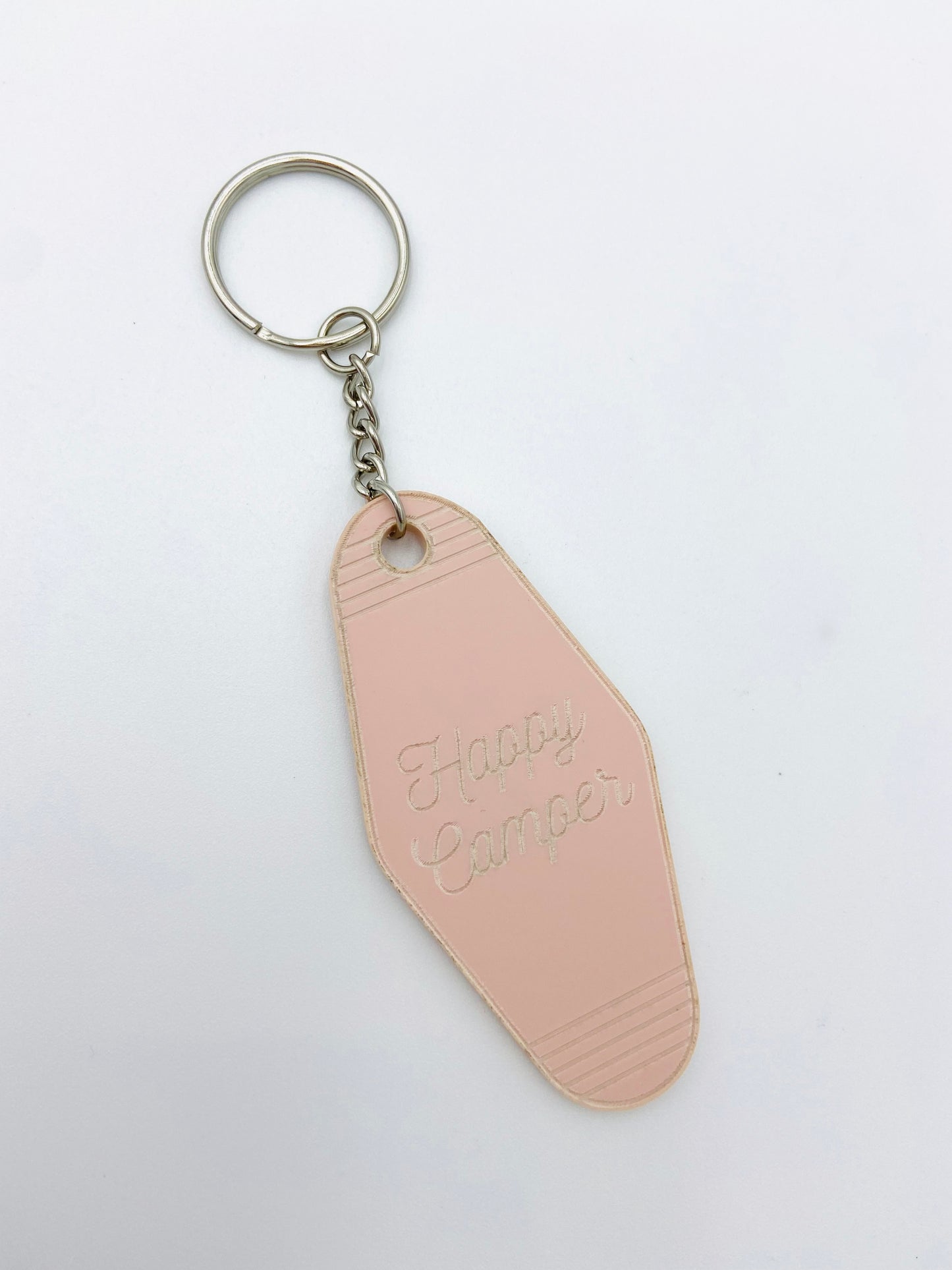 Happy Camper - vintage motel keychain