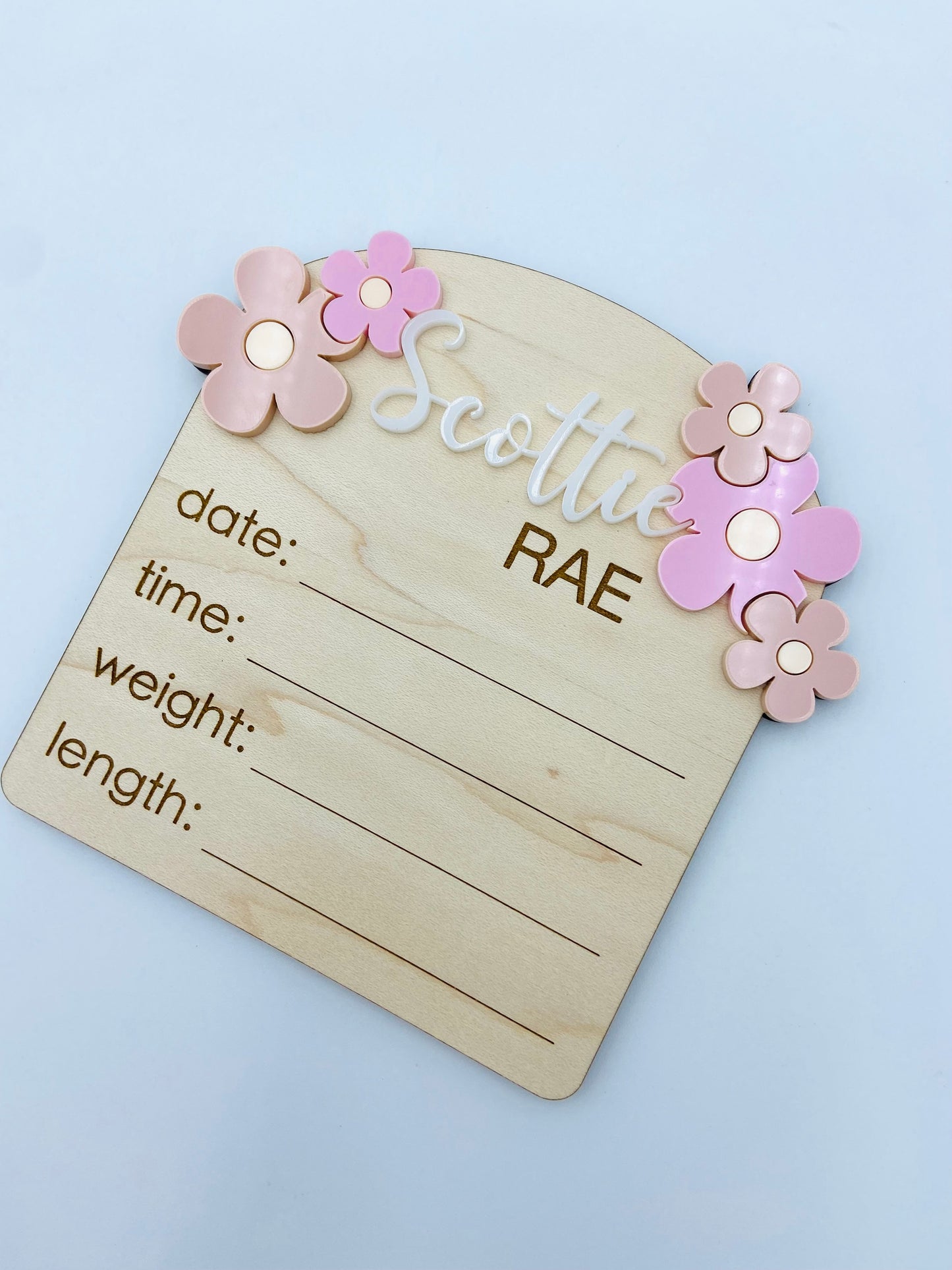 Daisy birth announcement photo prop