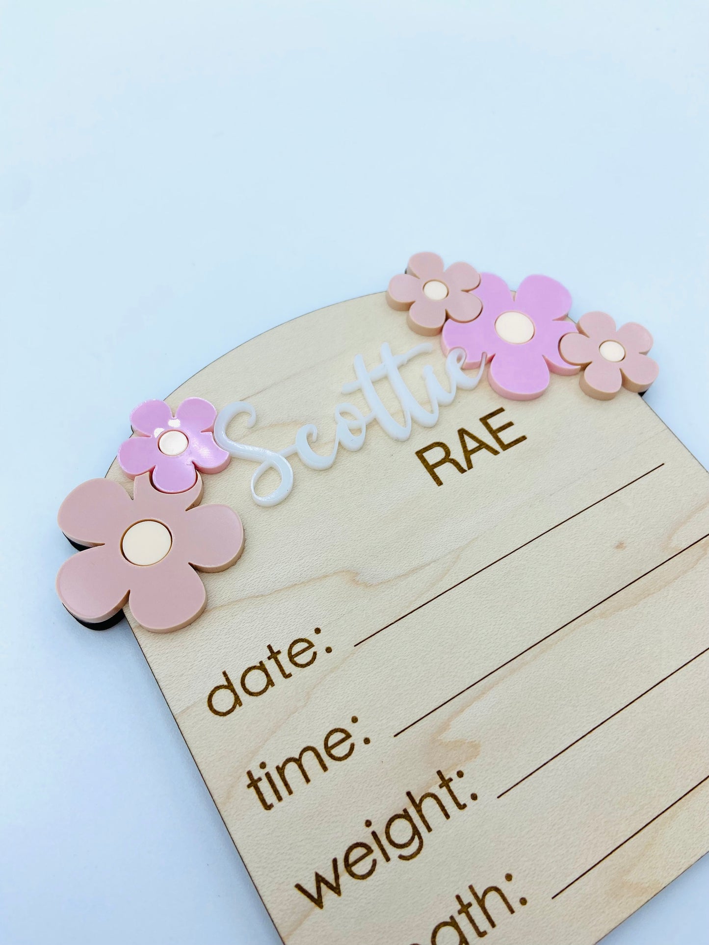 Daisy birth announcement photo prop