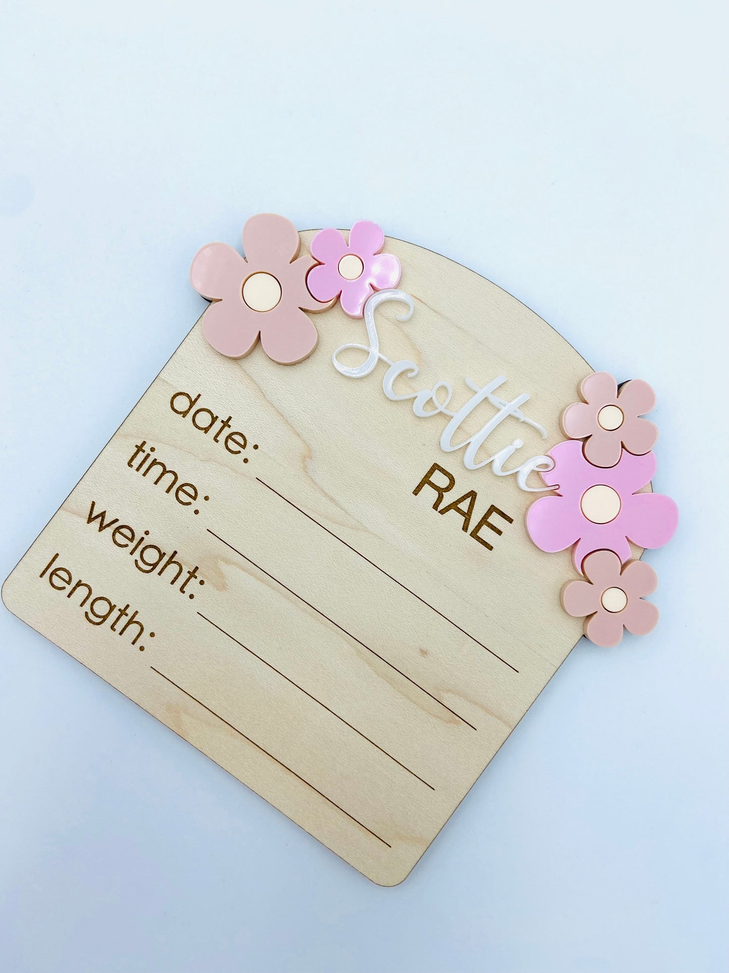 Daisy birth announcement photo prop