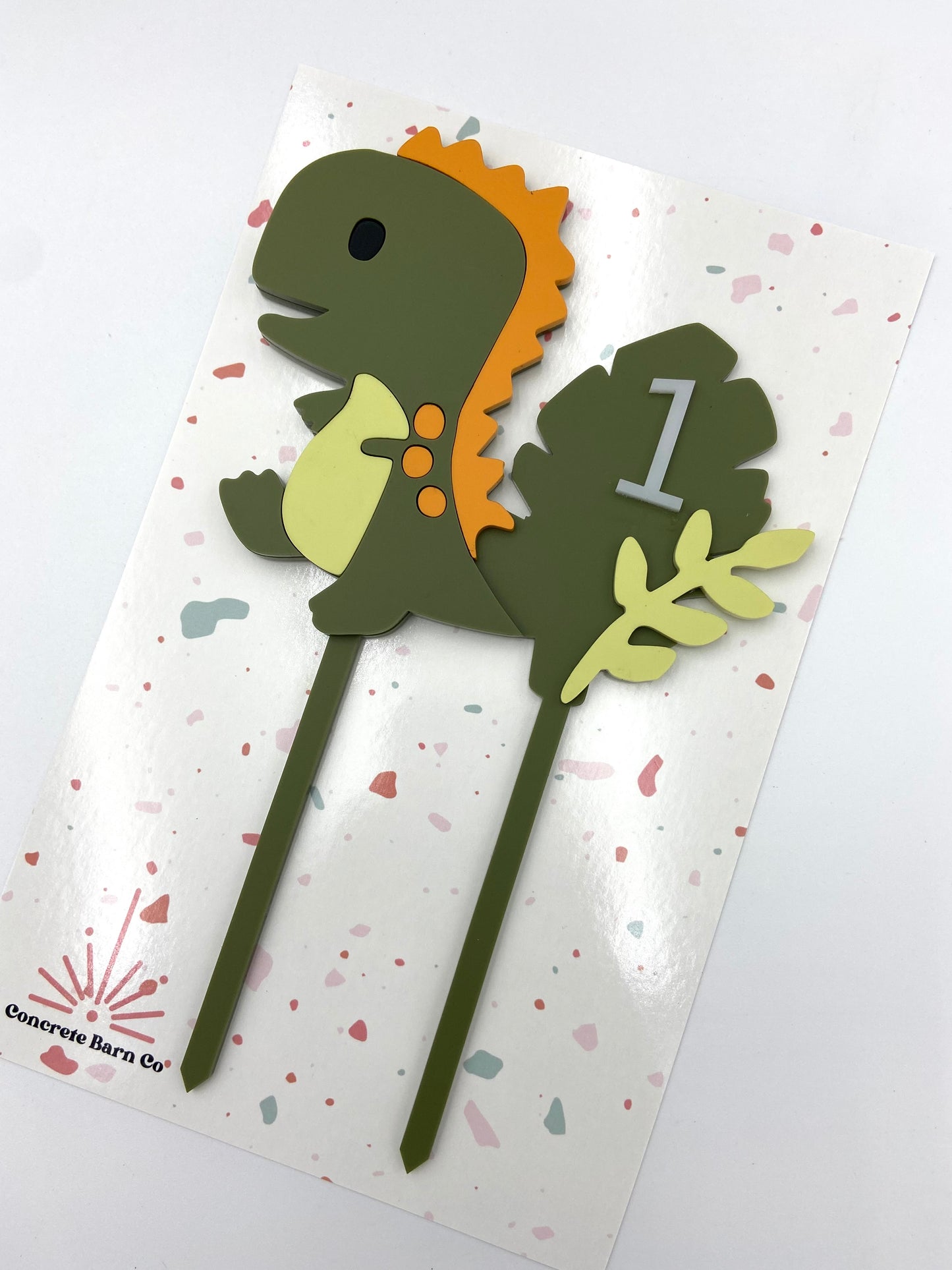 Dinosaur acrylic cake topper