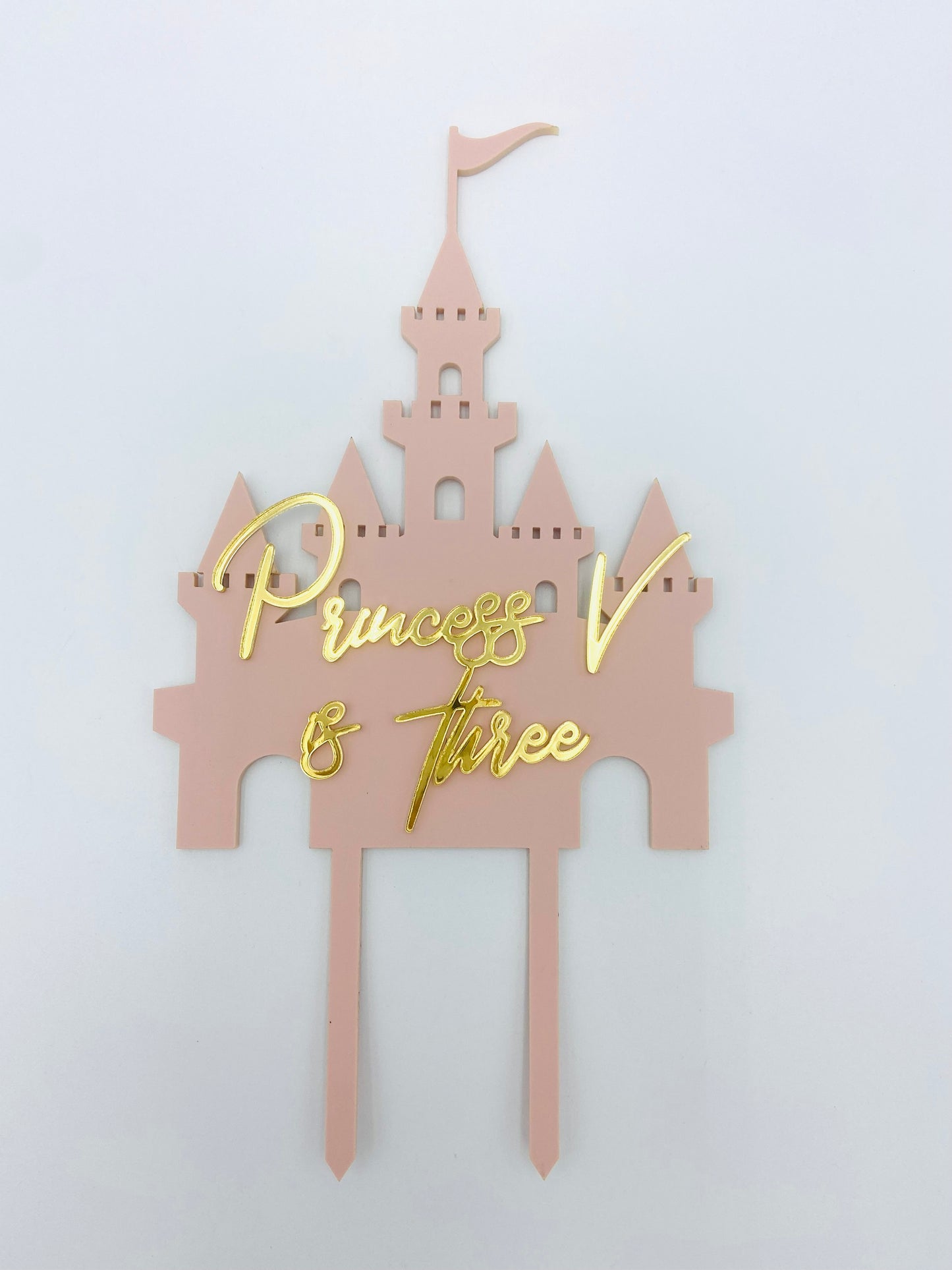 Castle acrylic cake topper