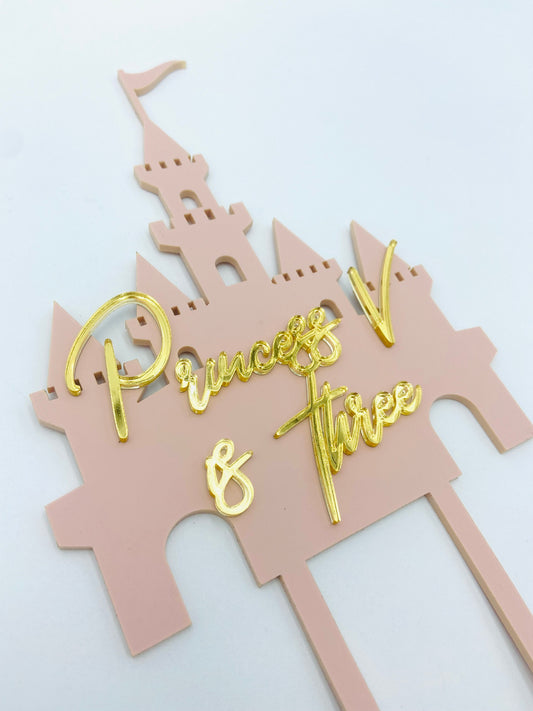 Castle acrylic cake topper