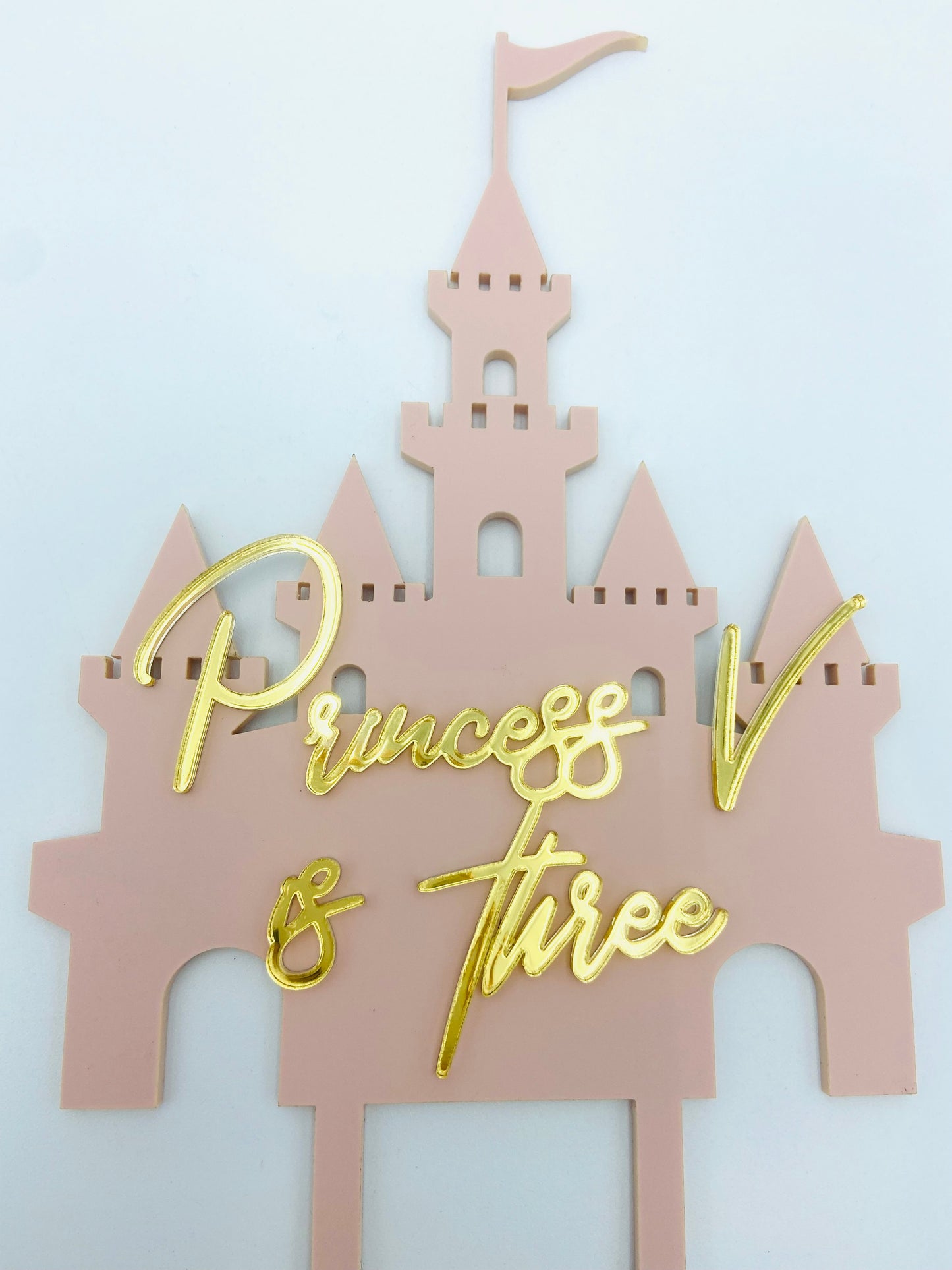 Castle acrylic cake topper