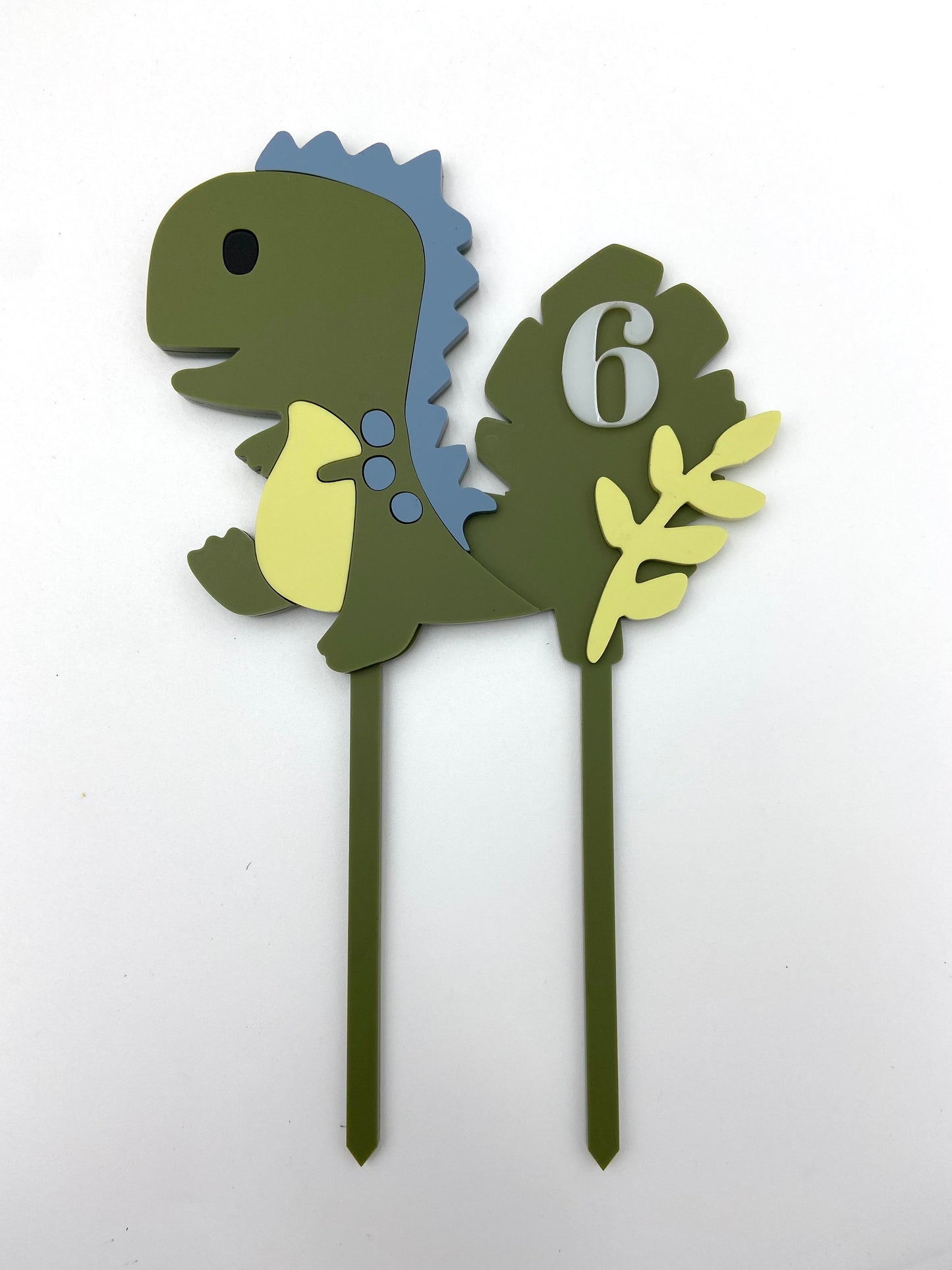 Dinosaur acrylic cake topper