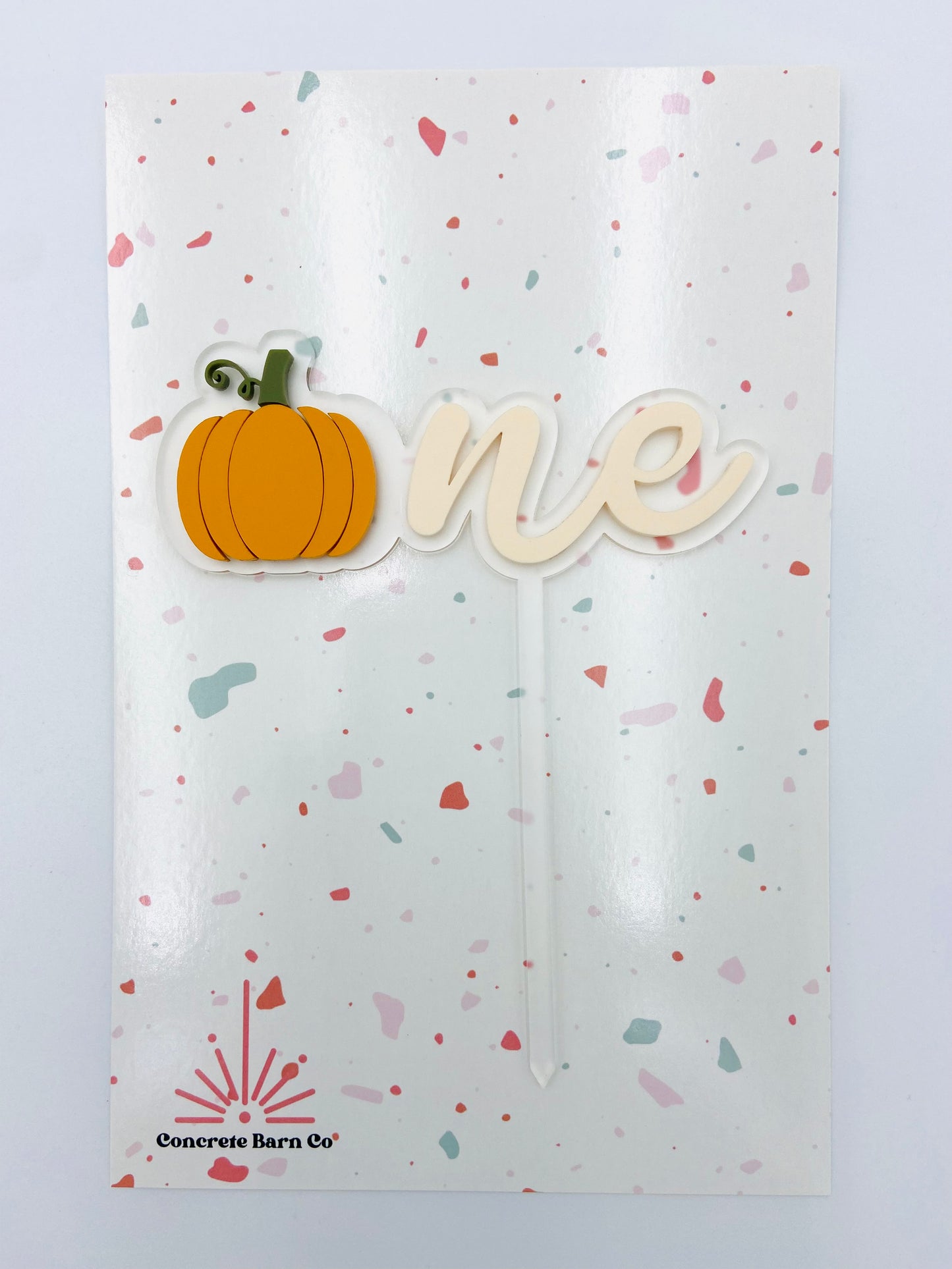 Pumpkin - first birthday acrylic cake topper