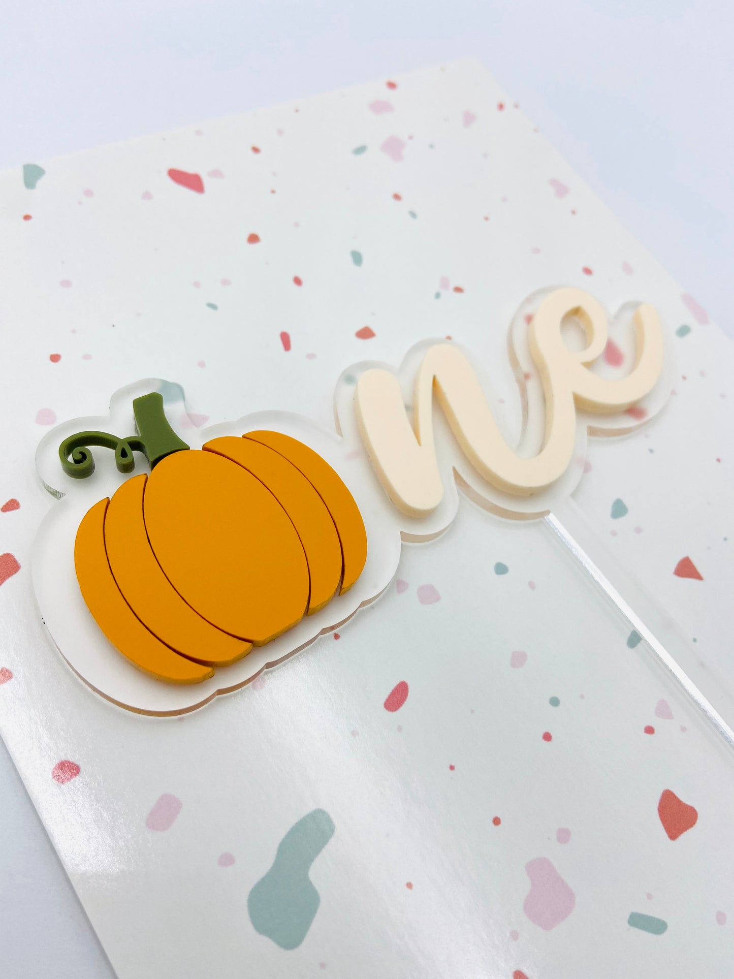 Pumpkin - first birthday acrylic cake topper