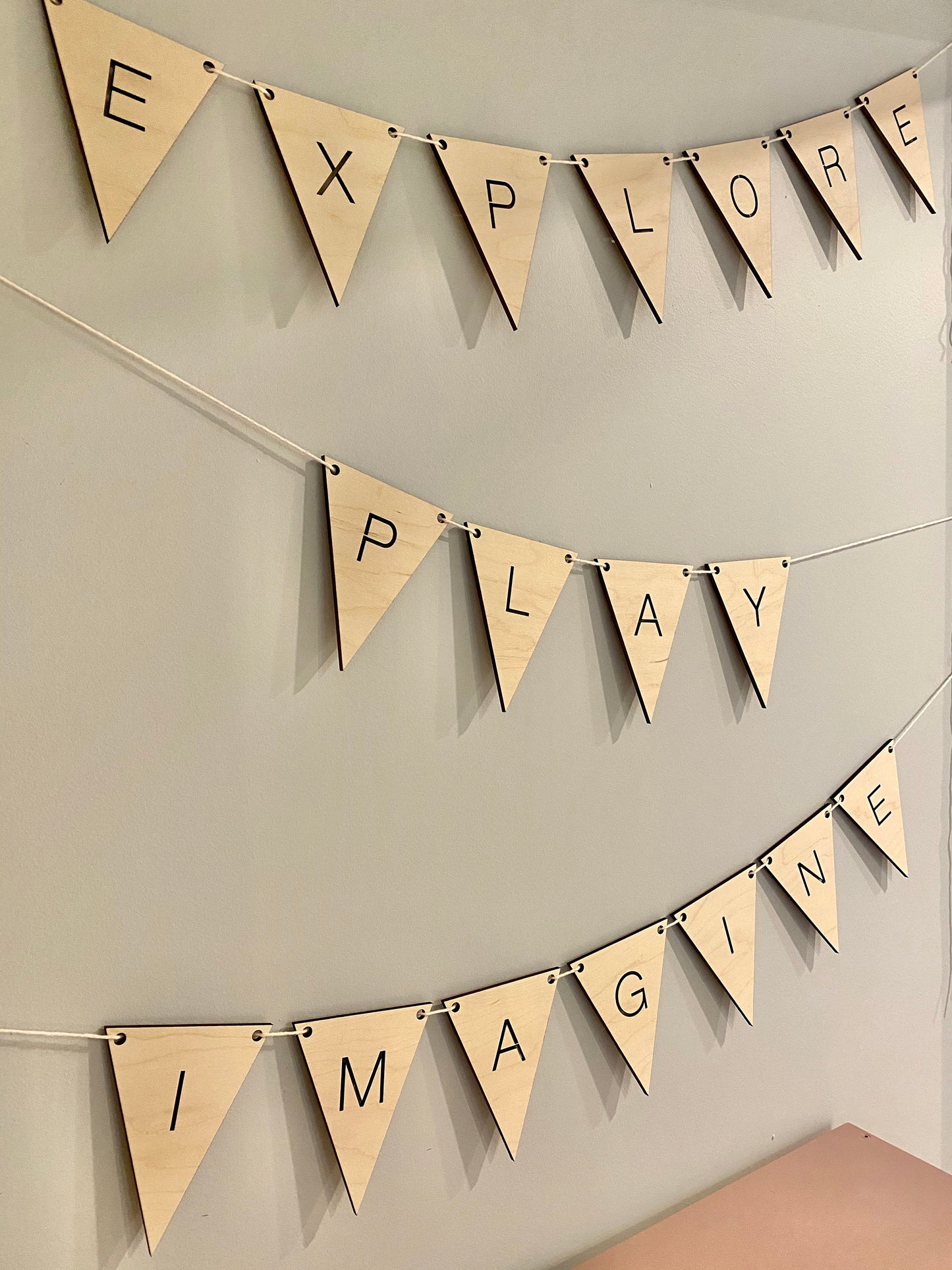 Wooden banner - custom letters