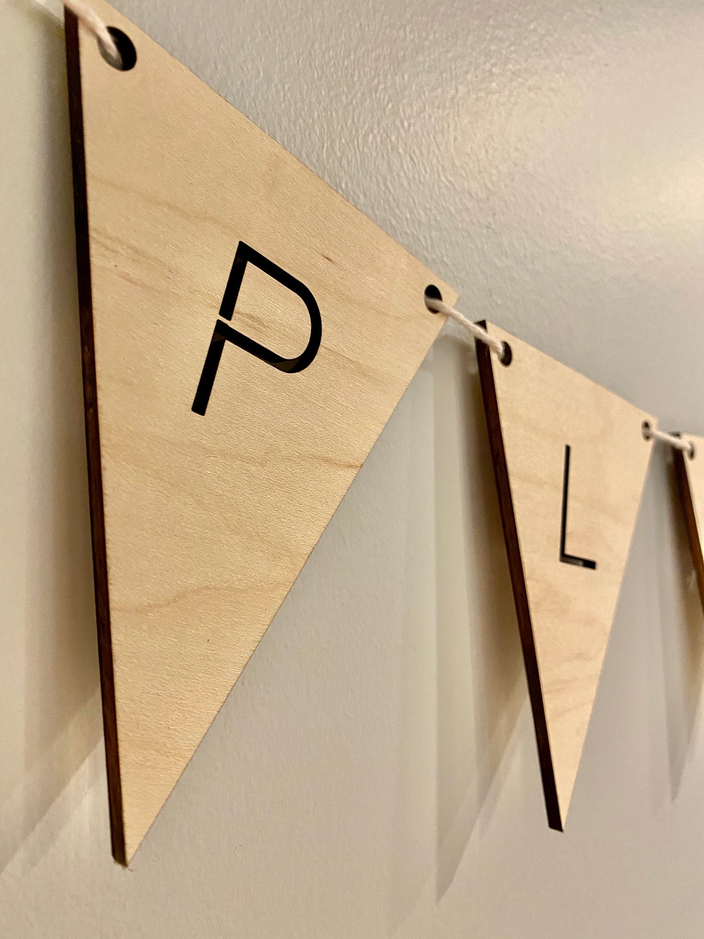 Wooden banner - custom letters