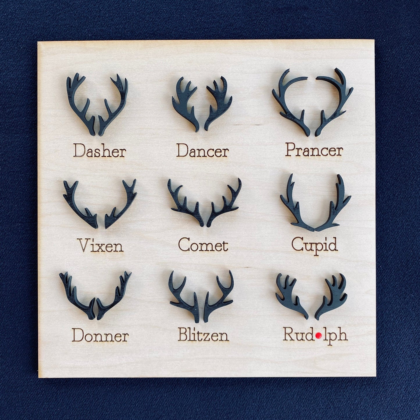 Christmas reindeer antler decor sign