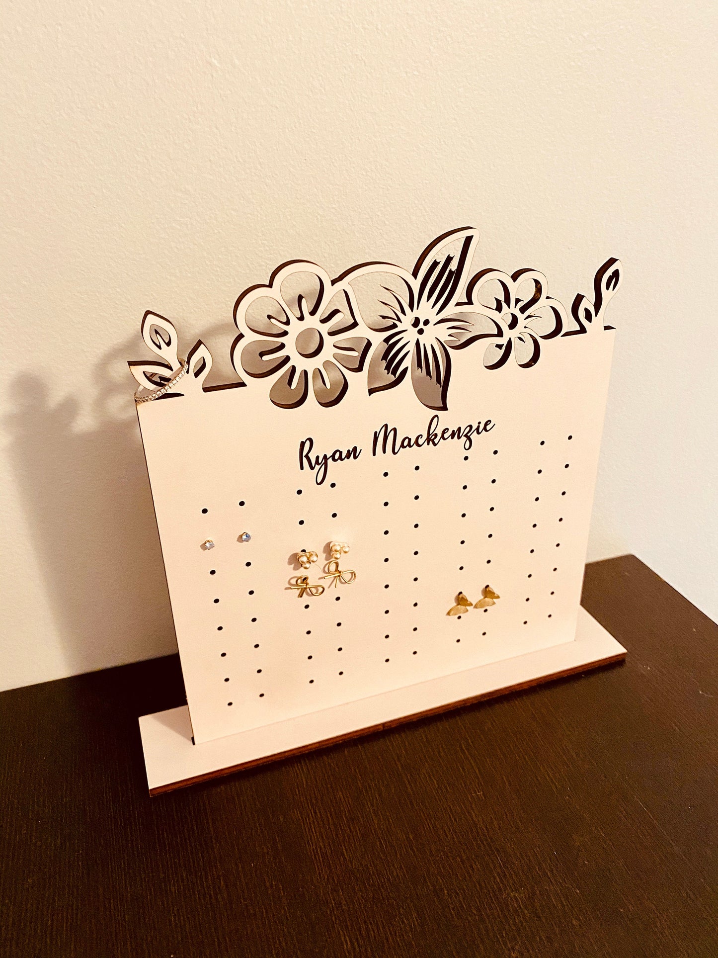 Custom wood earring & jewelry holder