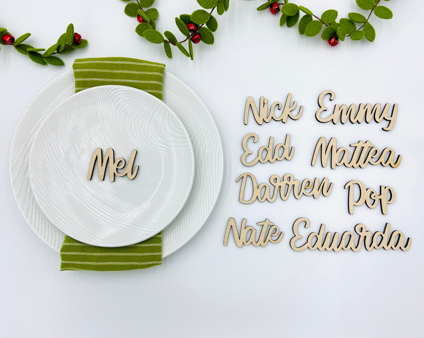 Laser cut personalized place settings