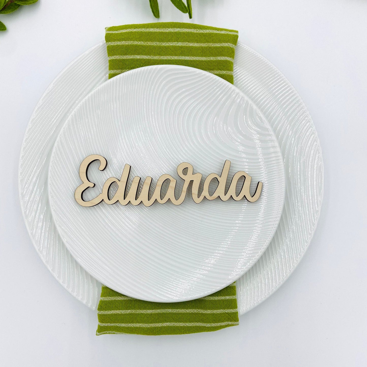 Laser cut personalized place settings