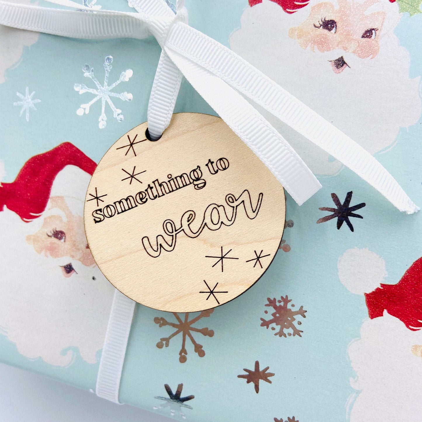 Laser cut gift tags- something you want/need, something to wear/read