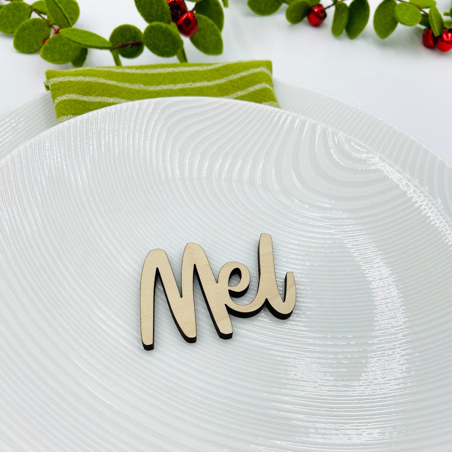 Laser cut personalized place settings