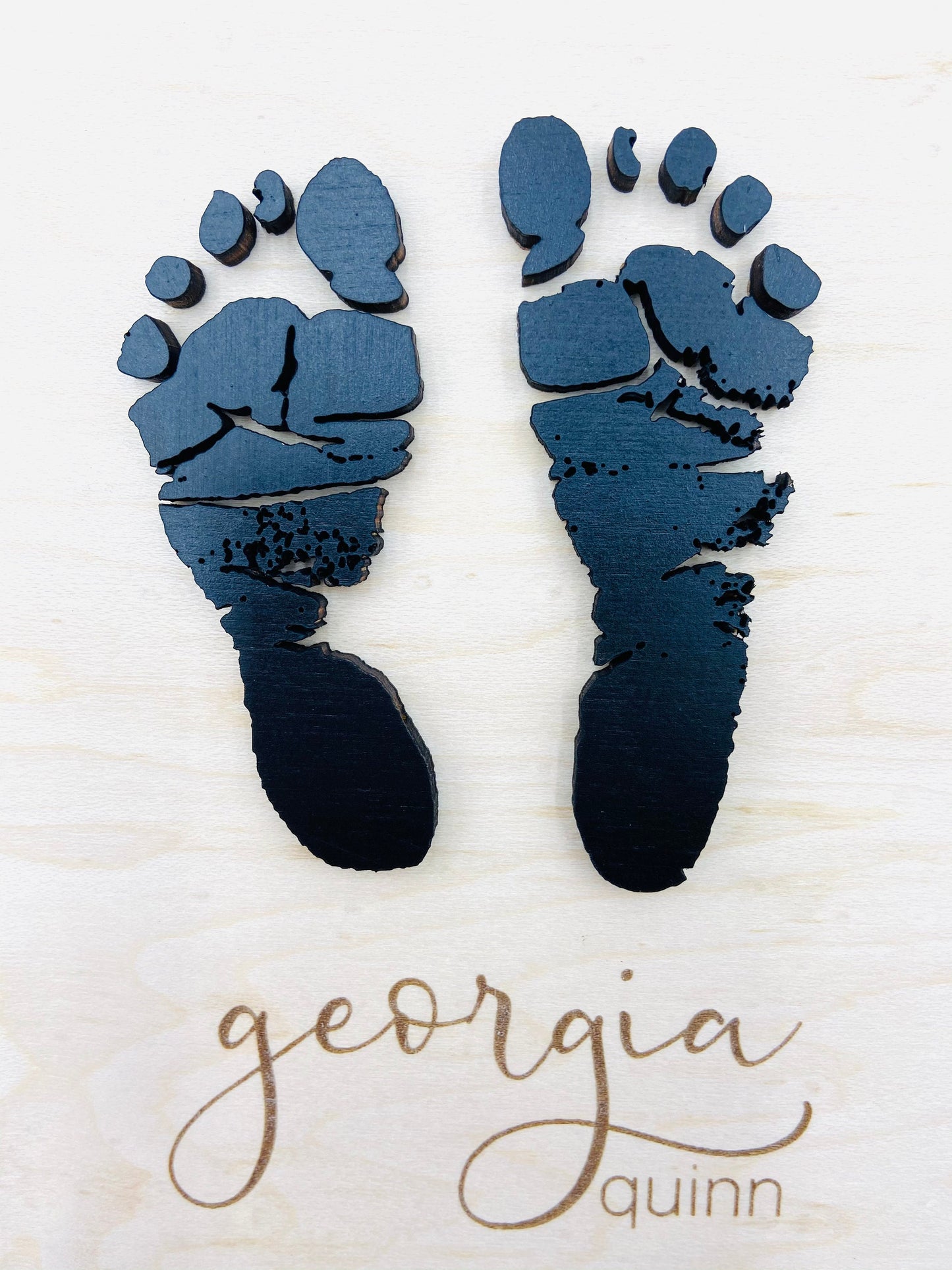 Actual baby footprint 3d sign