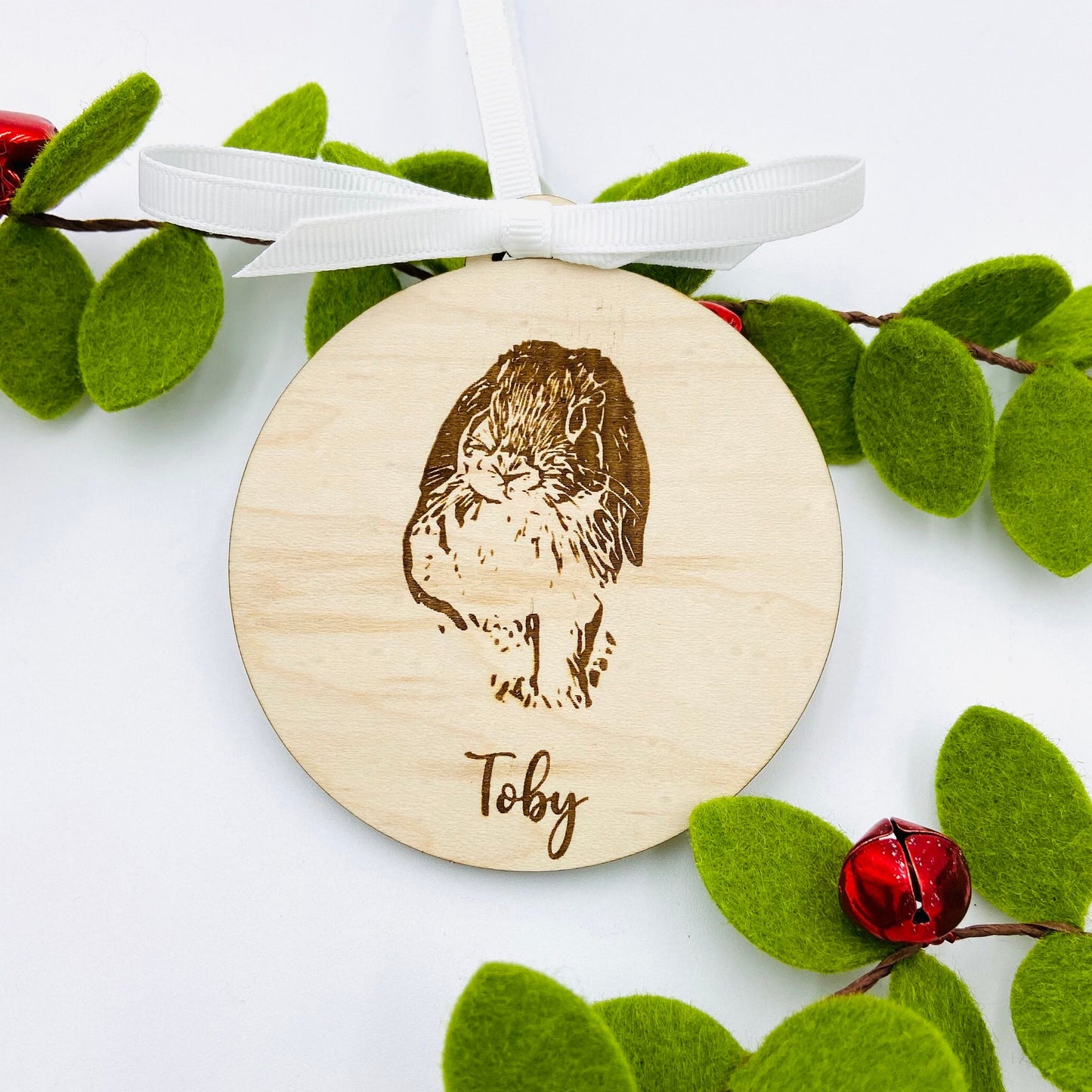 Custom engraved pet Christmas ornament