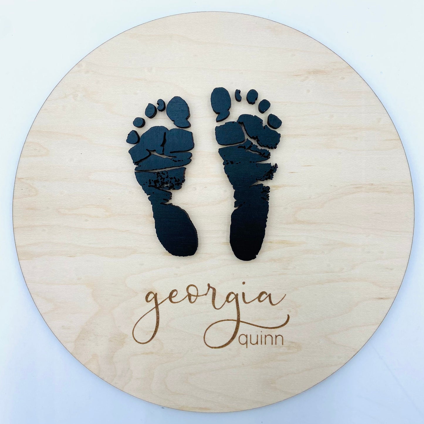 Actual baby footprint 3d sign