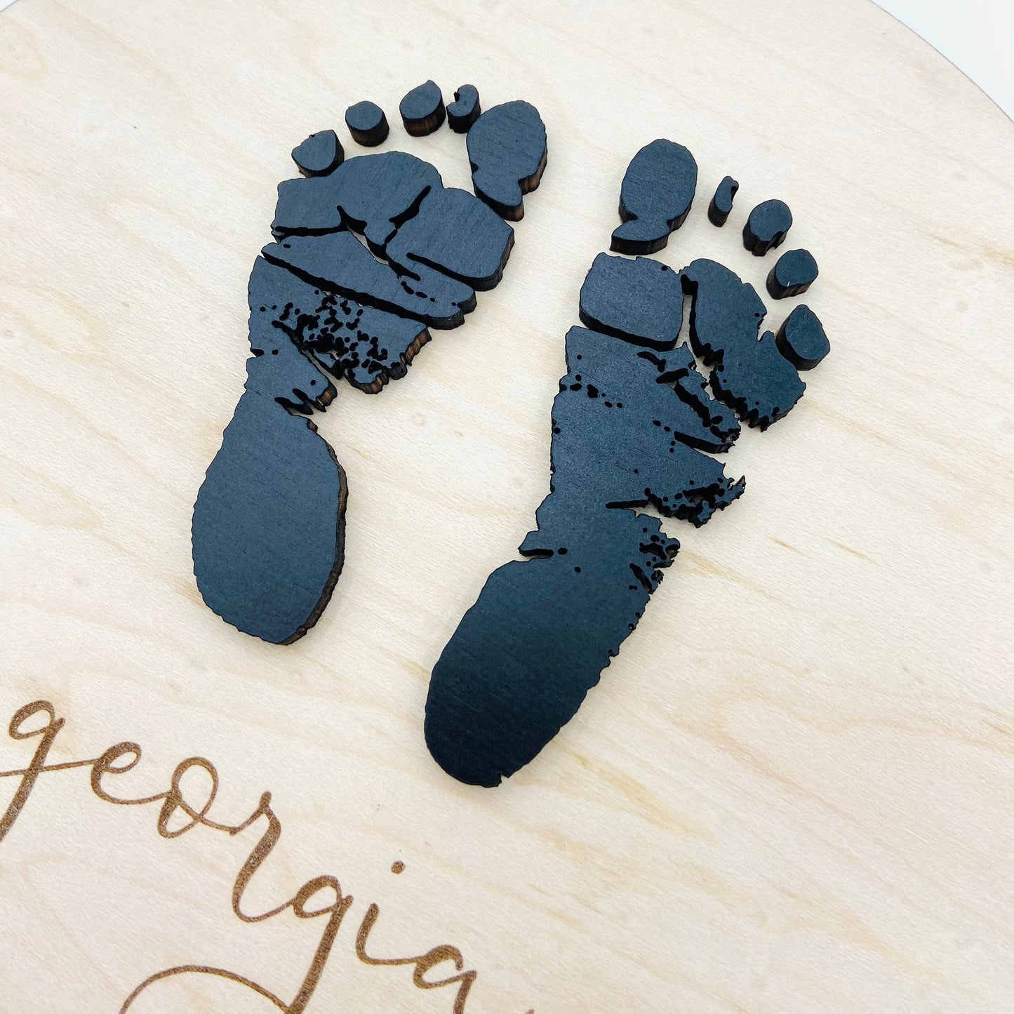 Actual baby footprint 3d sign