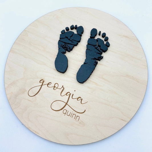 Actual baby footprint 3d sign