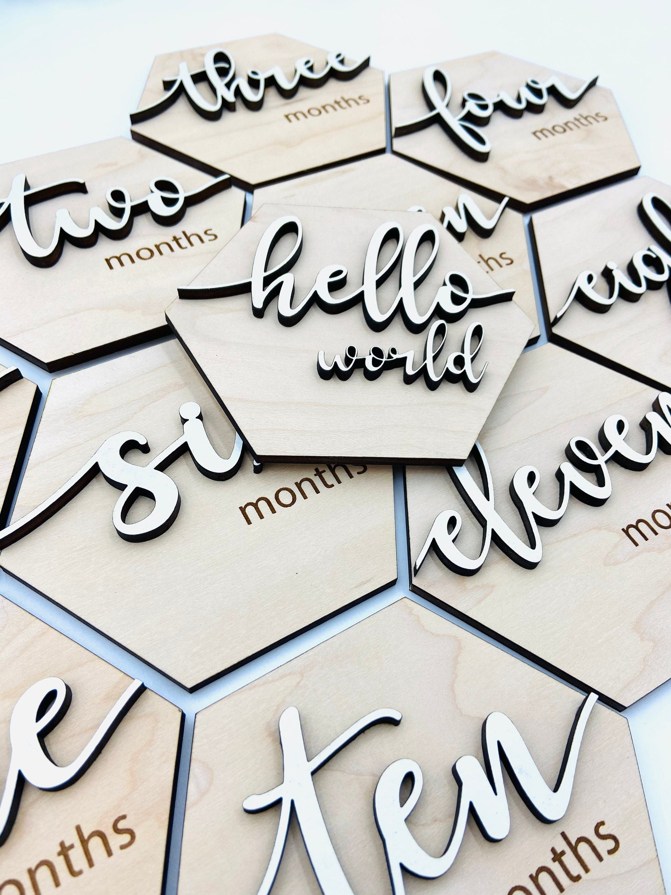 Helloworld Milestone Baby monthly milestones and hello world announcement – concretebarnco