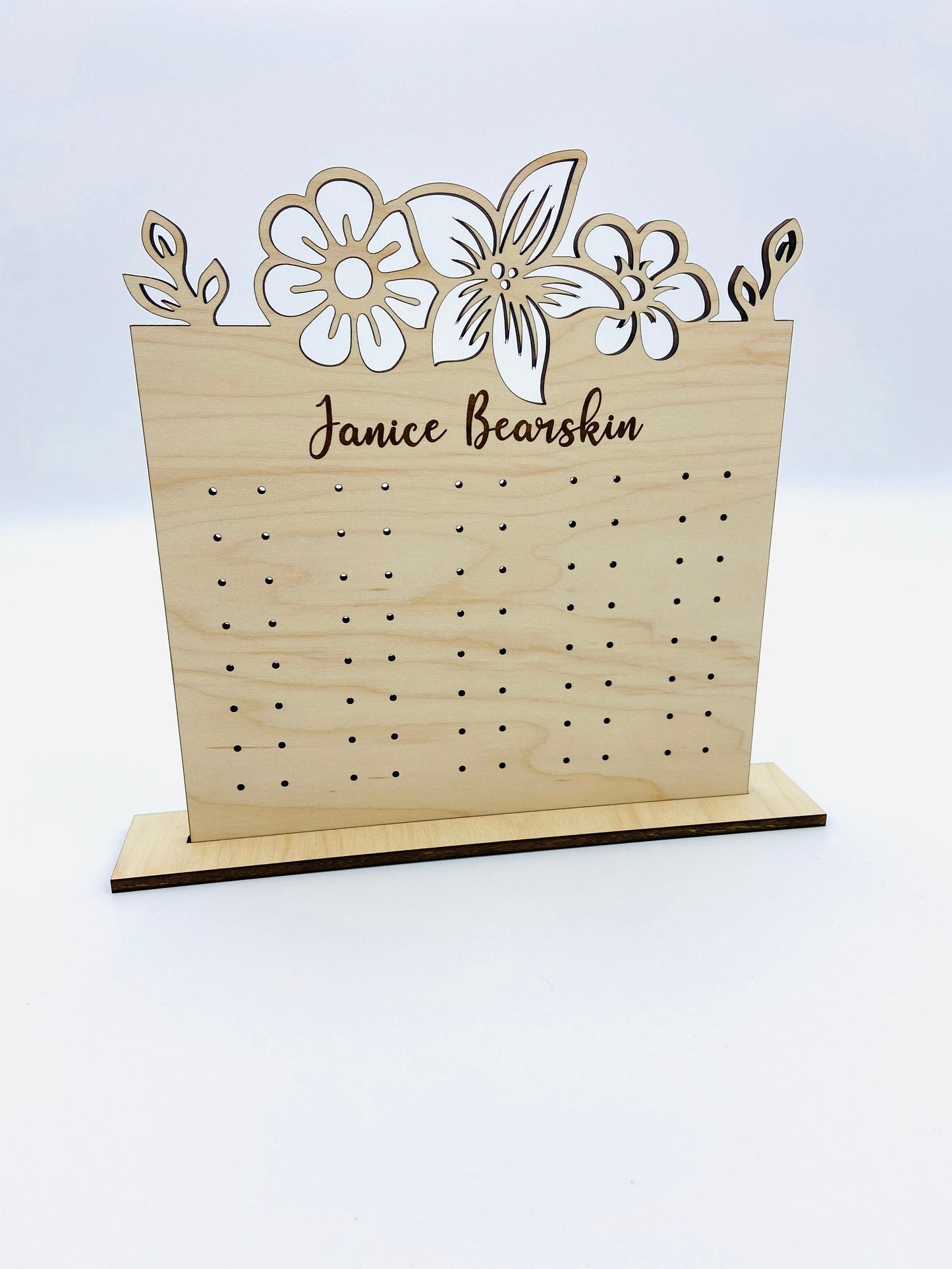 Custom wood earring & jewelry holder