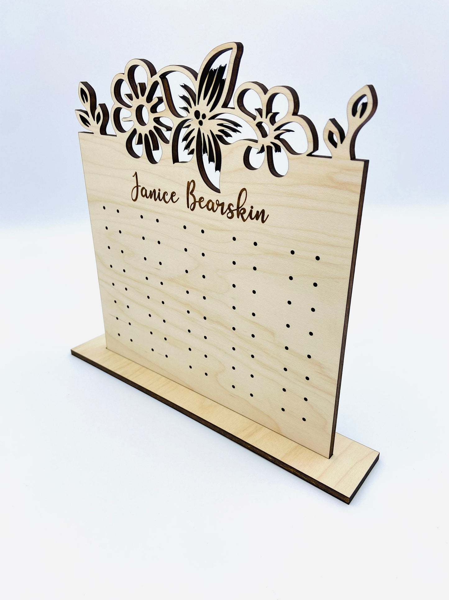 Custom wood earring & jewelry holder