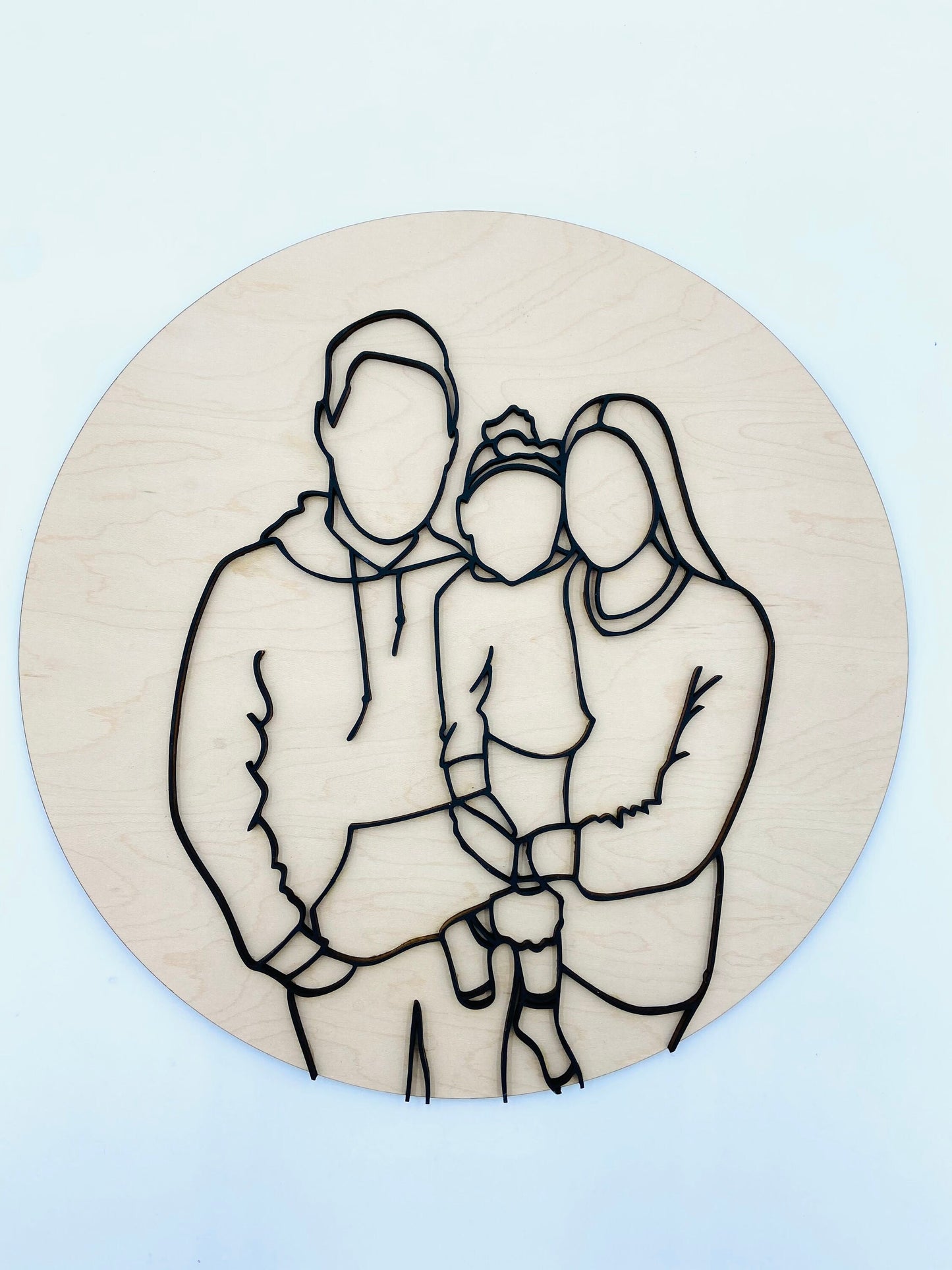 3D faceless portrait round sign