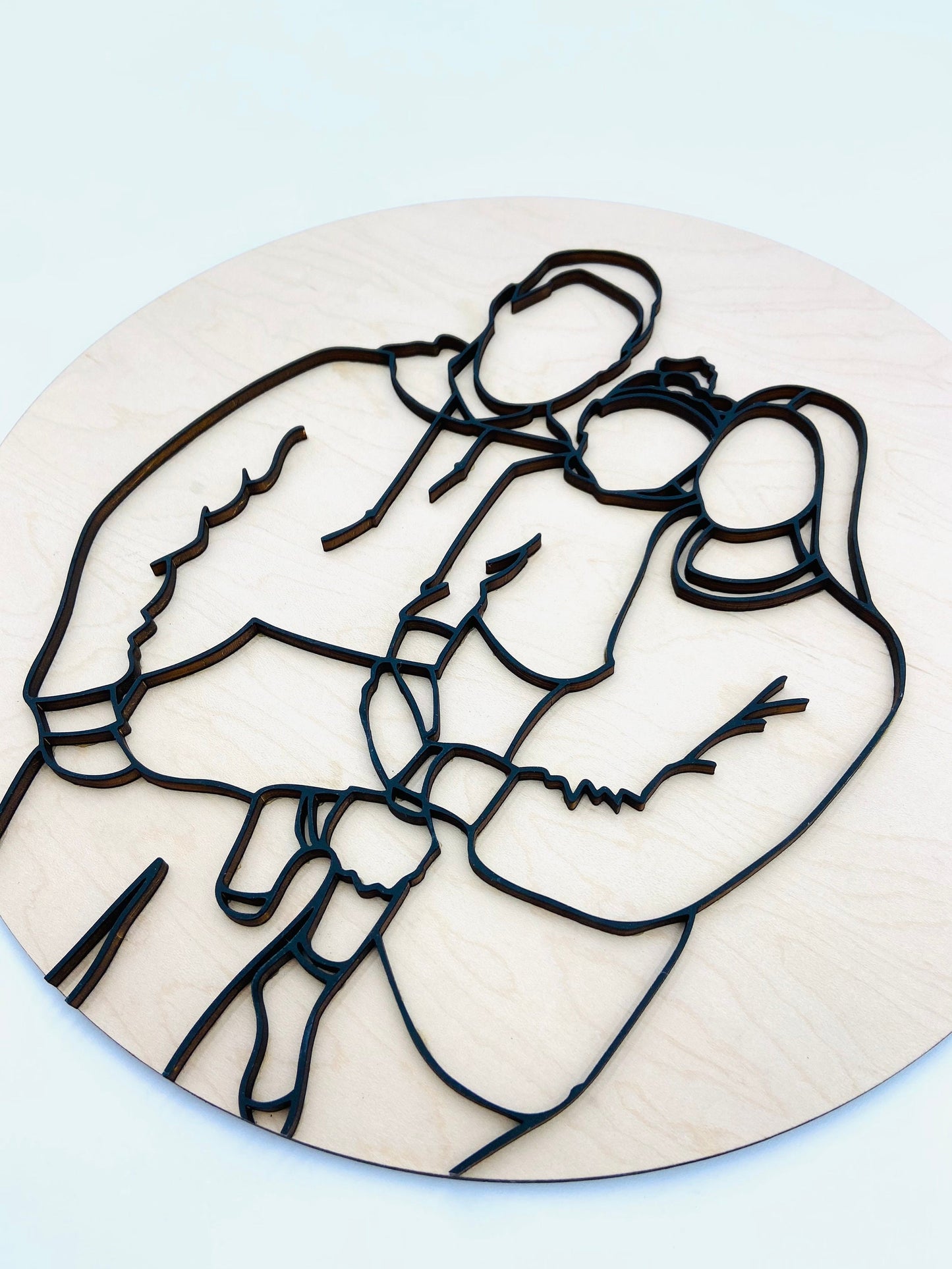 3D faceless portrait round sign