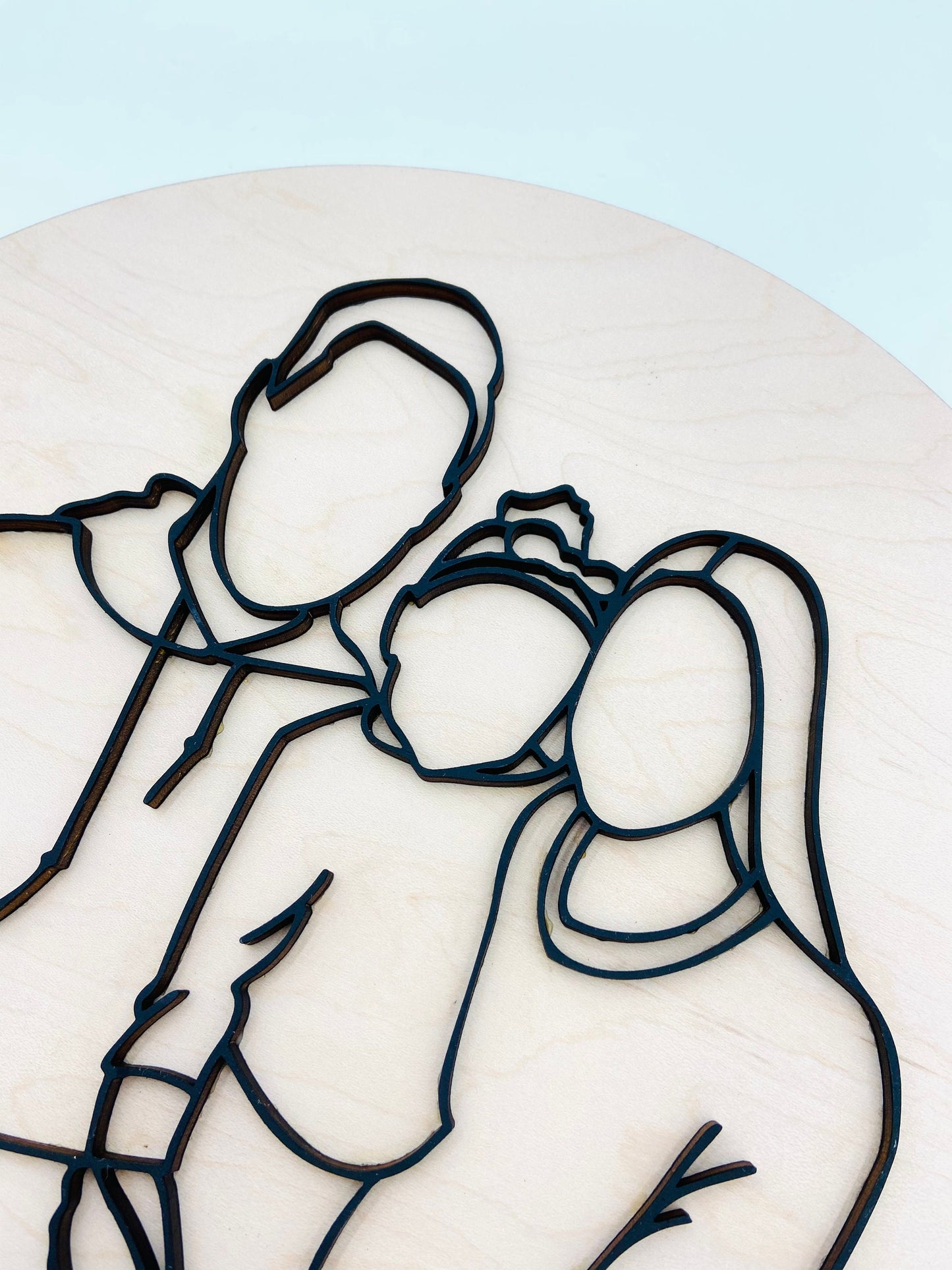 3D faceless portrait round sign