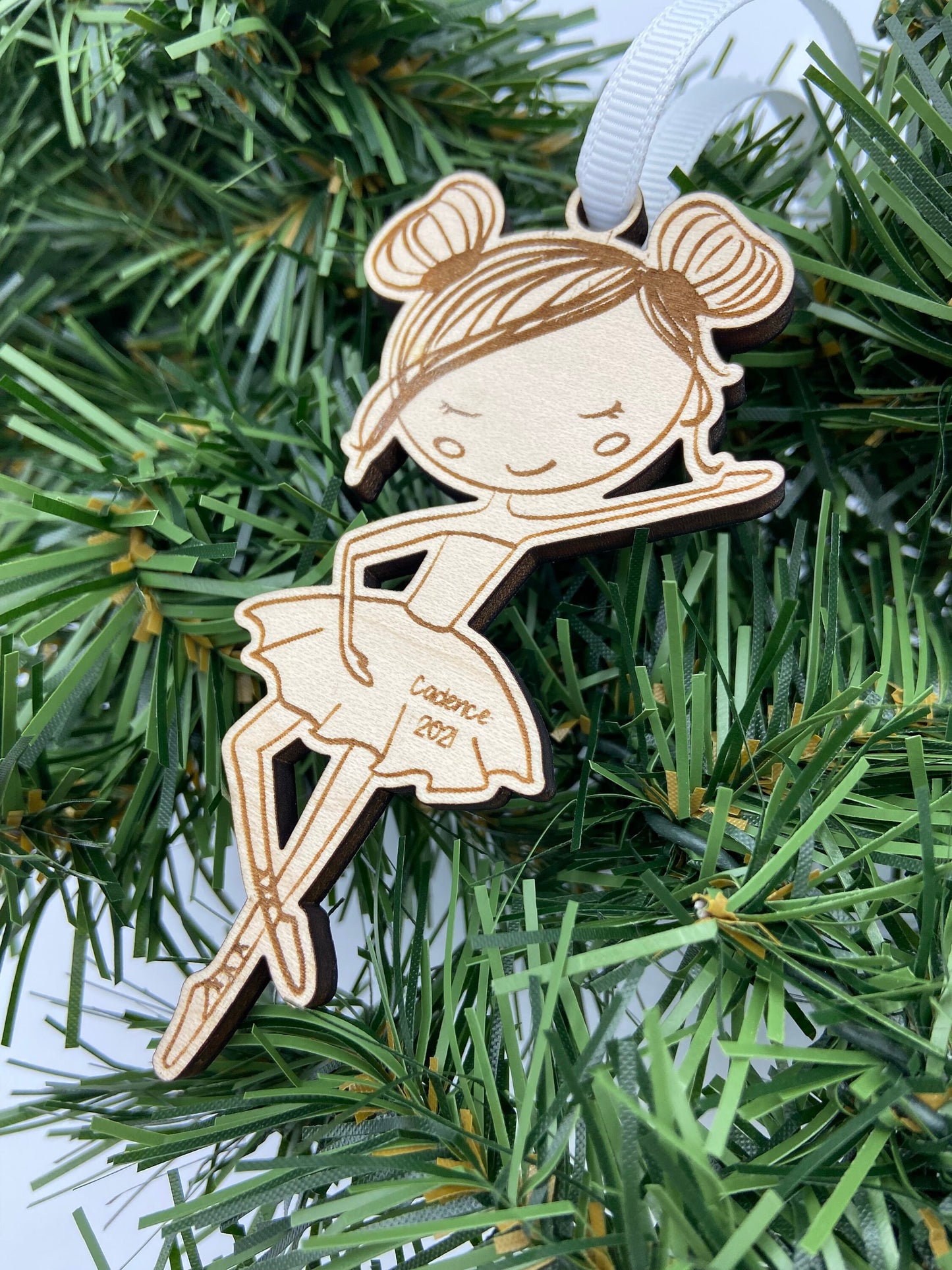 Ballerina custom engraved Christmas ornament