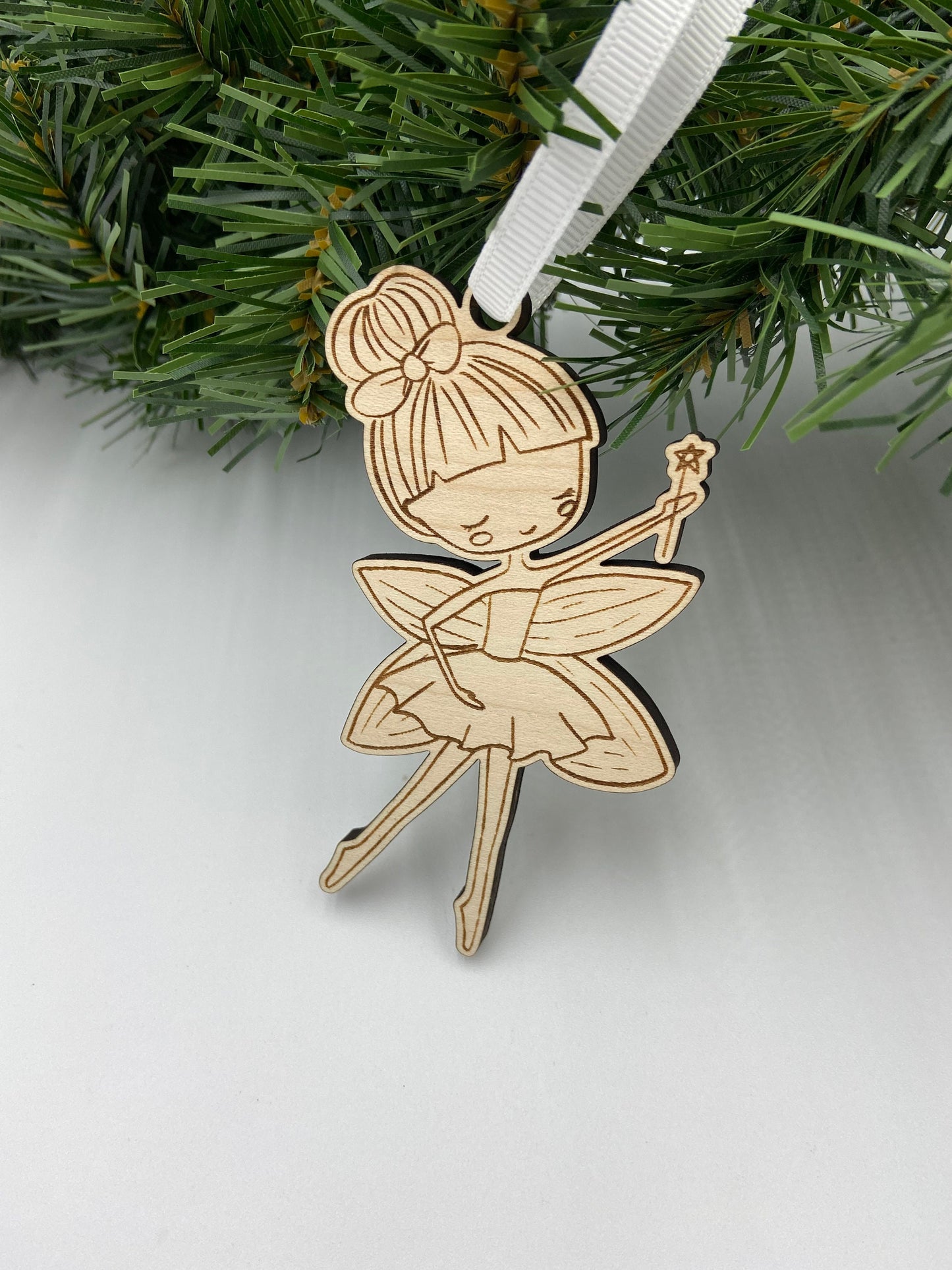 Fairy custom engraved Christmas ornament