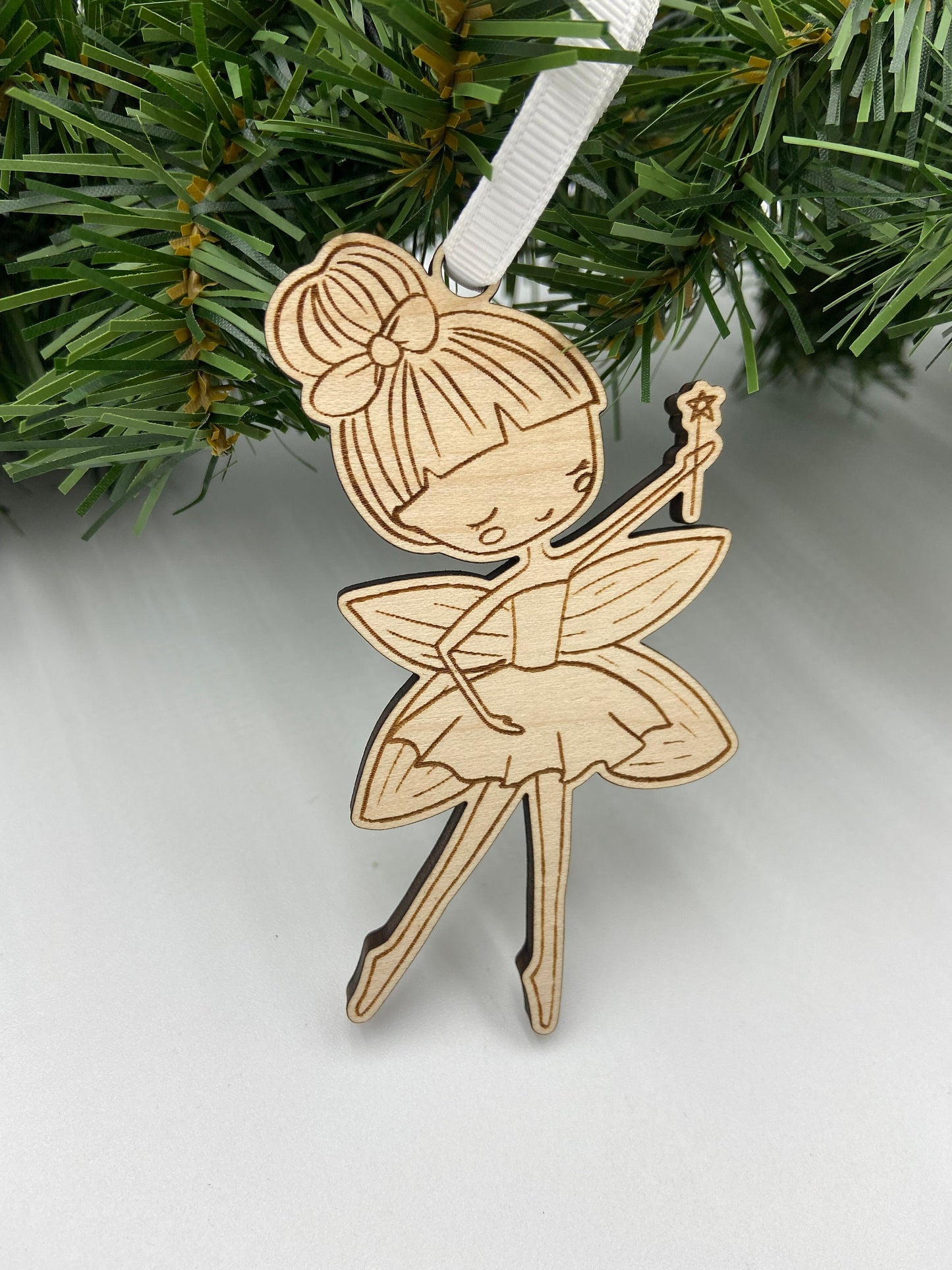 Fairy custom engraved Christmas ornament