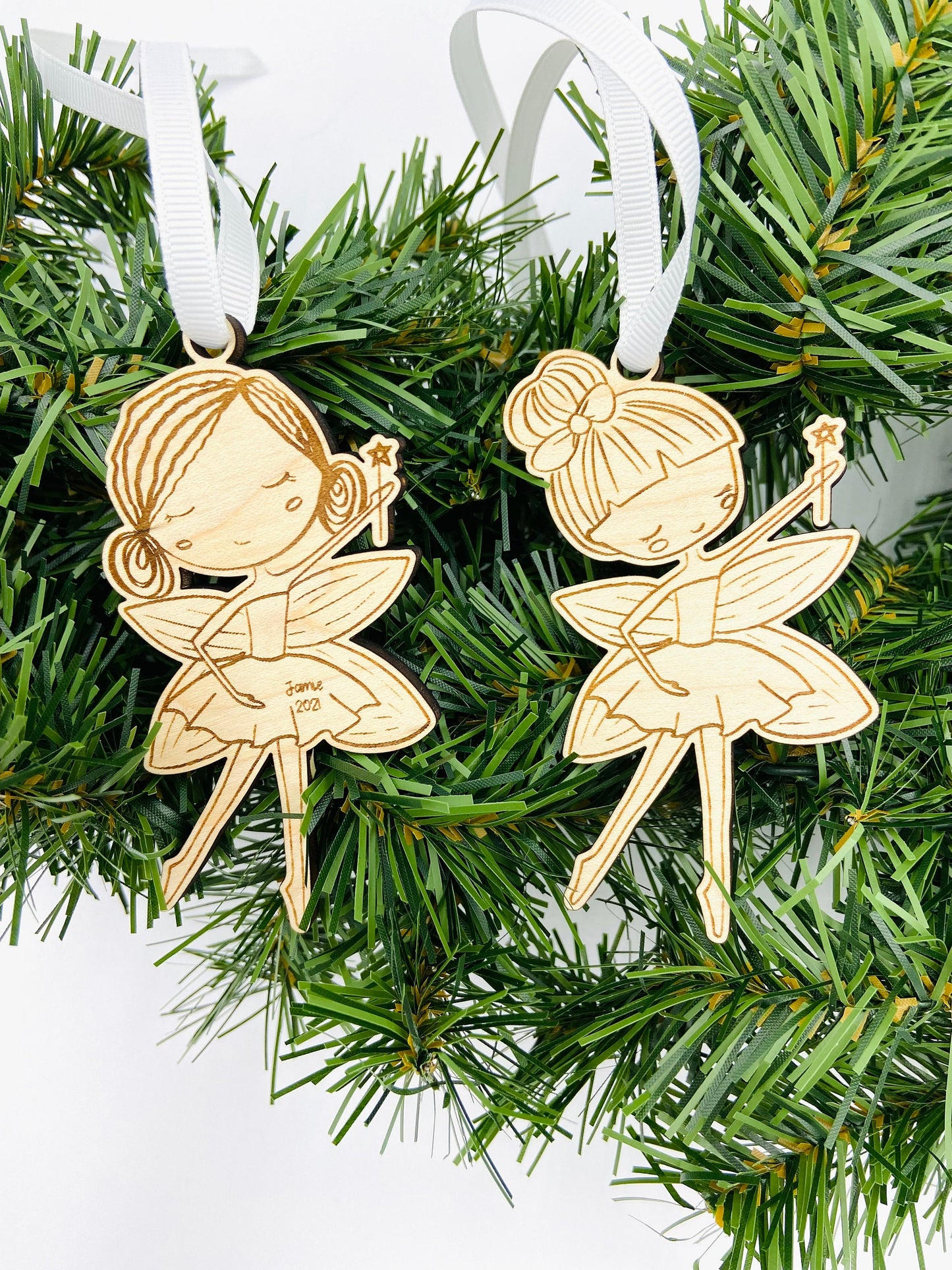 Fairy custom engraved Christmas ornament