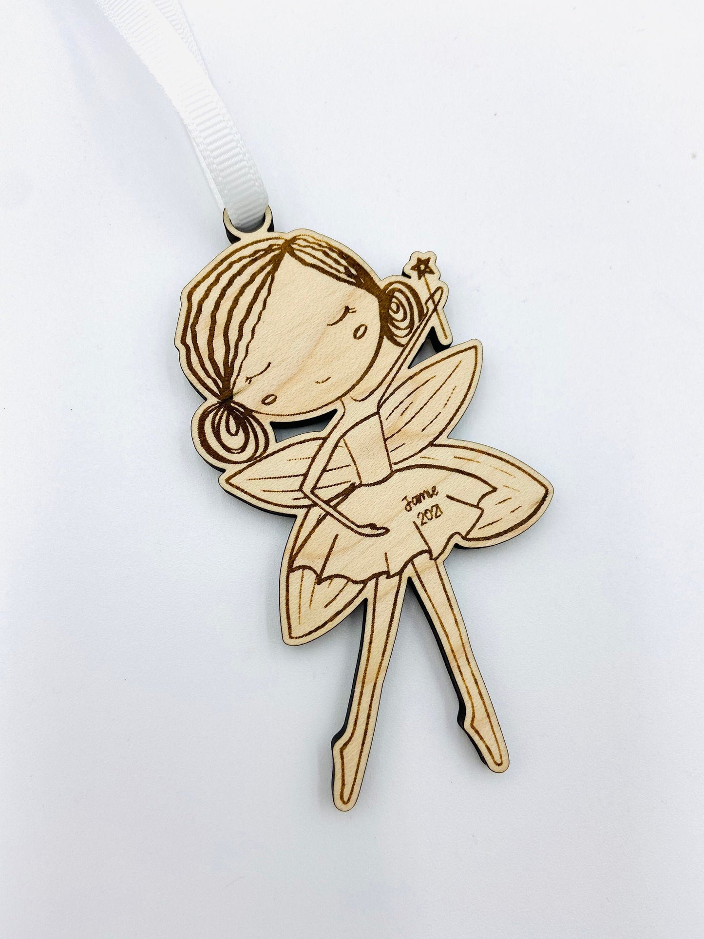 Fairy custom engraved Christmas ornament