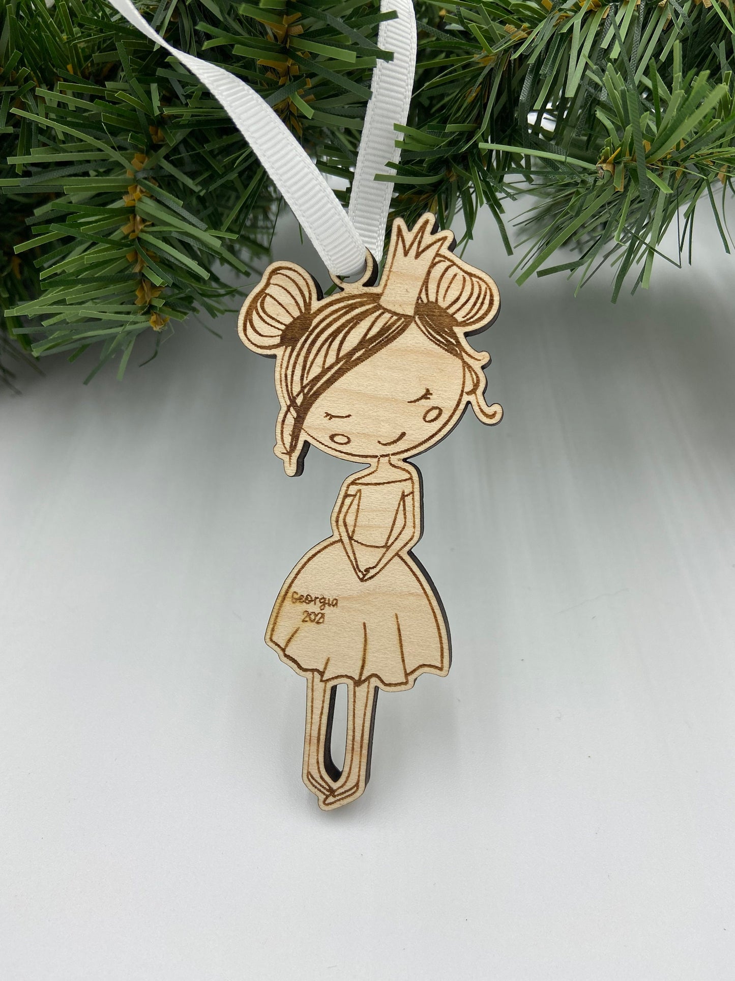 Princess custom engraved Christmas ornament