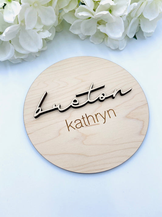 3D and engraved mini name sign