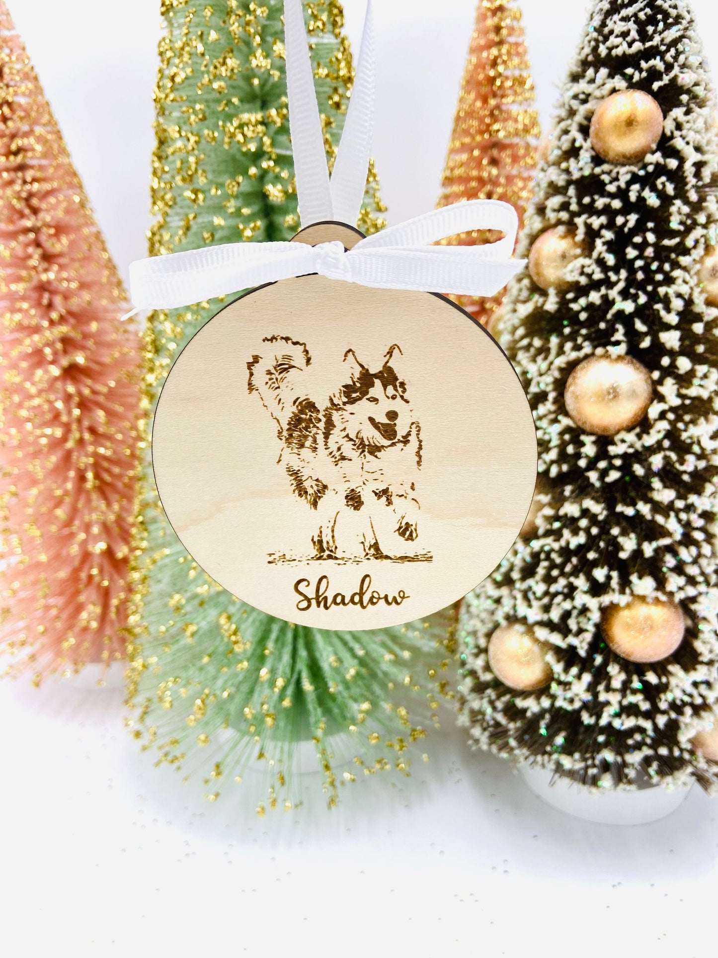 Custom engraved pet Christmas ornament