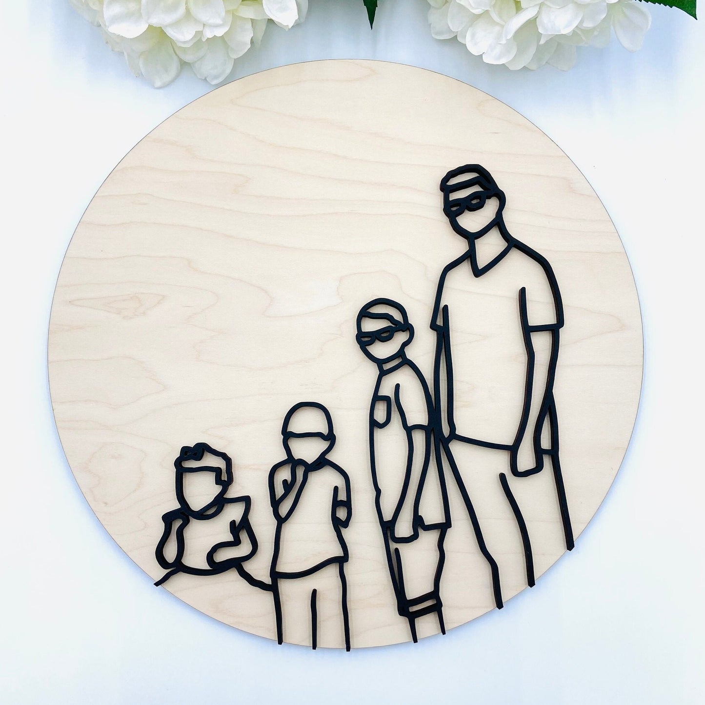 3D faceless portrait round sign