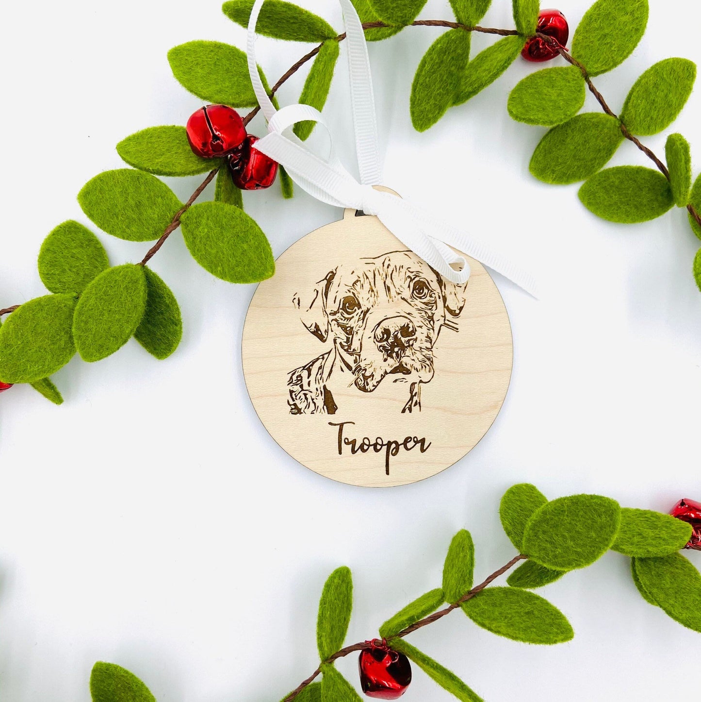 Custom engraved pet Christmas ornament