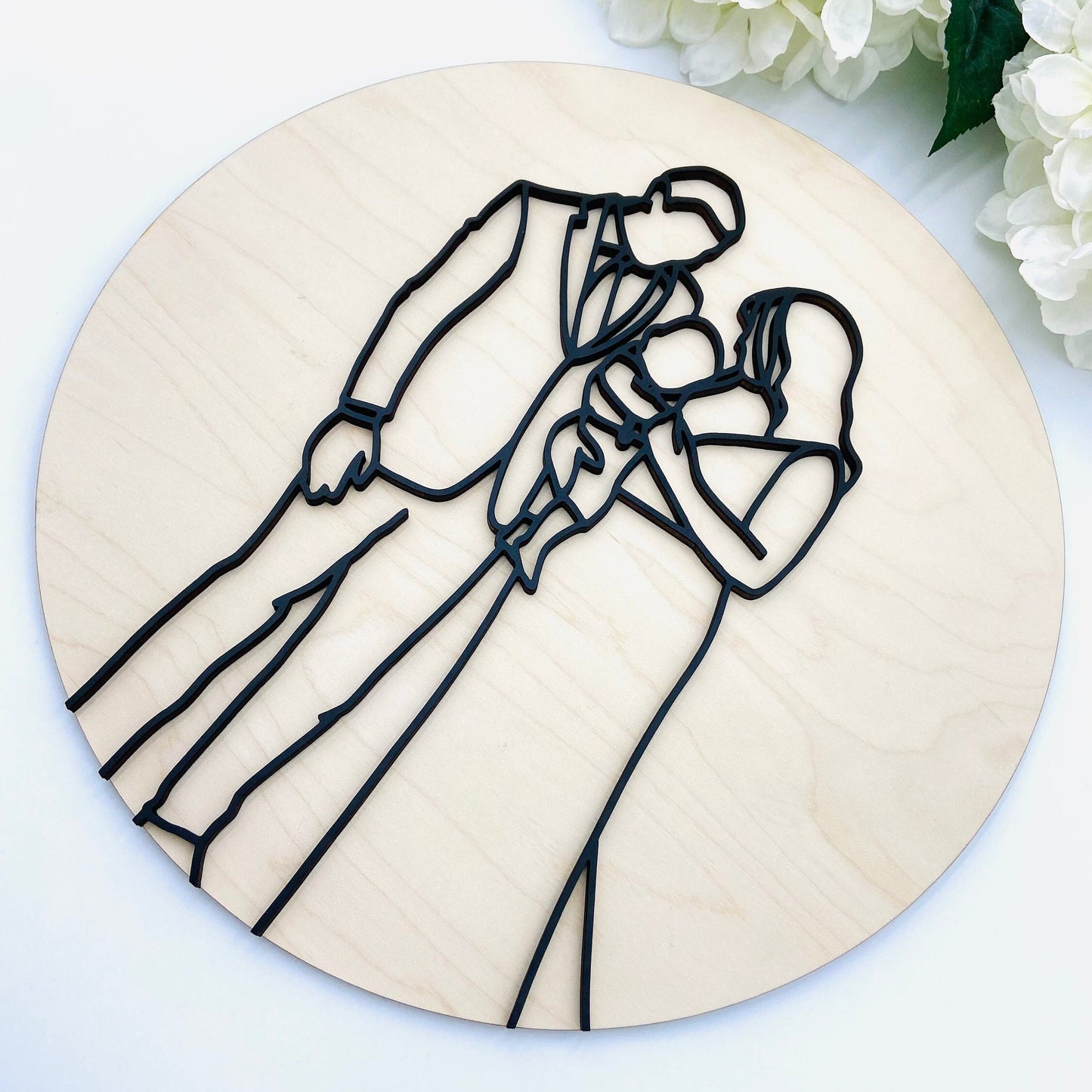 3D faceless portrait round sign