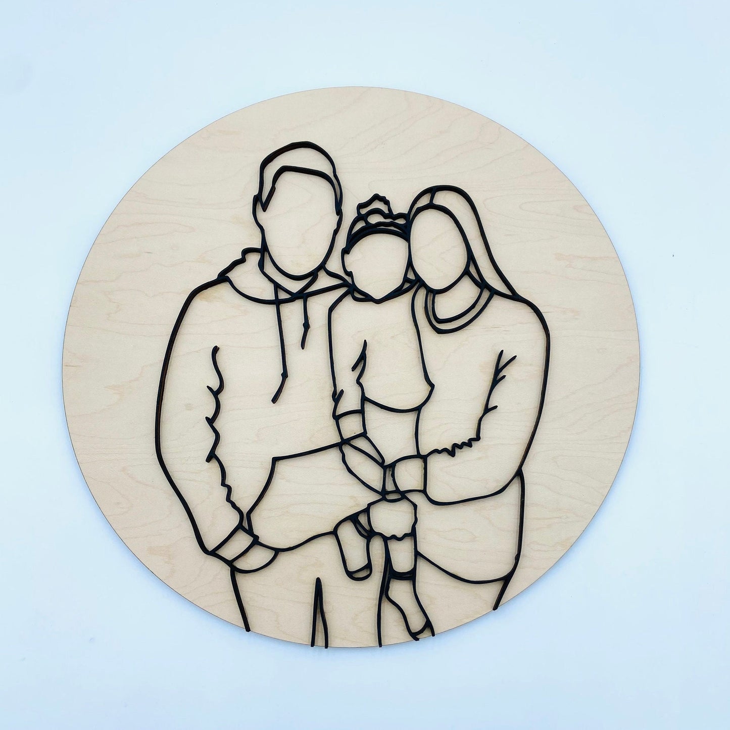 3D faceless portrait round sign