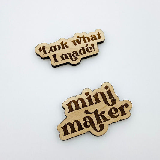 2 "Maker" kid's fridge magnets