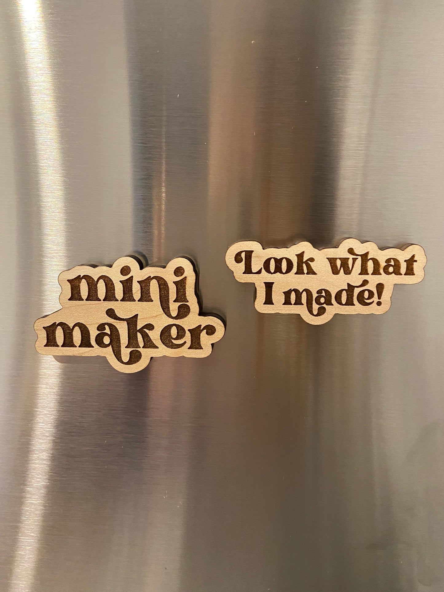 2 "Maker" kid's fridge magnets