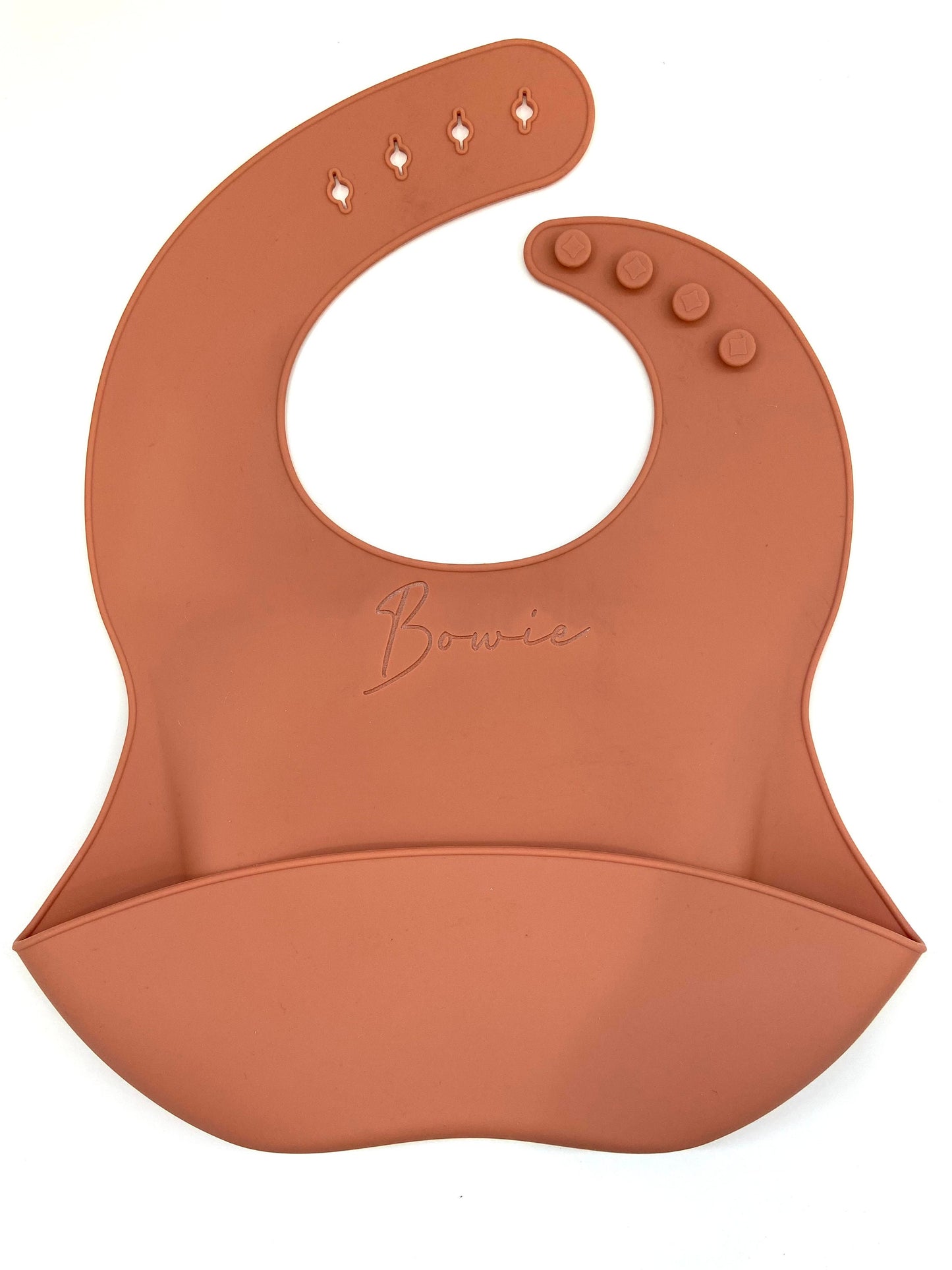 Custom engraved silicone baby/toddler bib